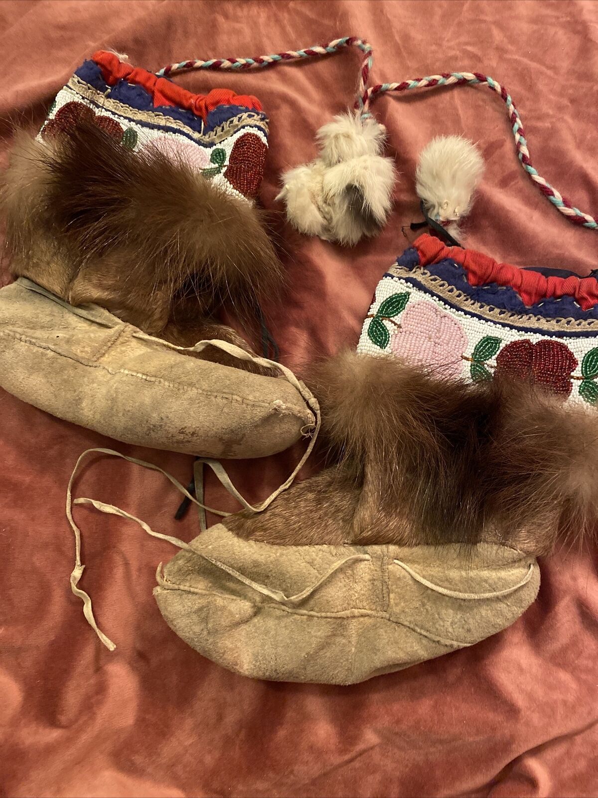 Beaded Indigenous Art Mukluks, First Nations Vintage