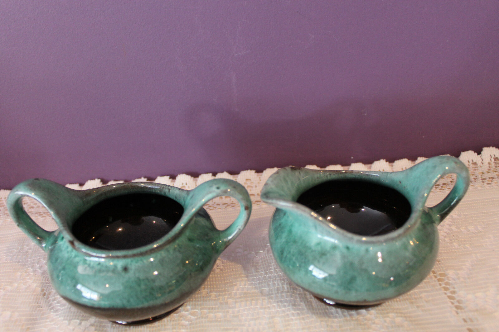 Vintage Evangeline Canadian Art Pottery Cream & Sugar Set