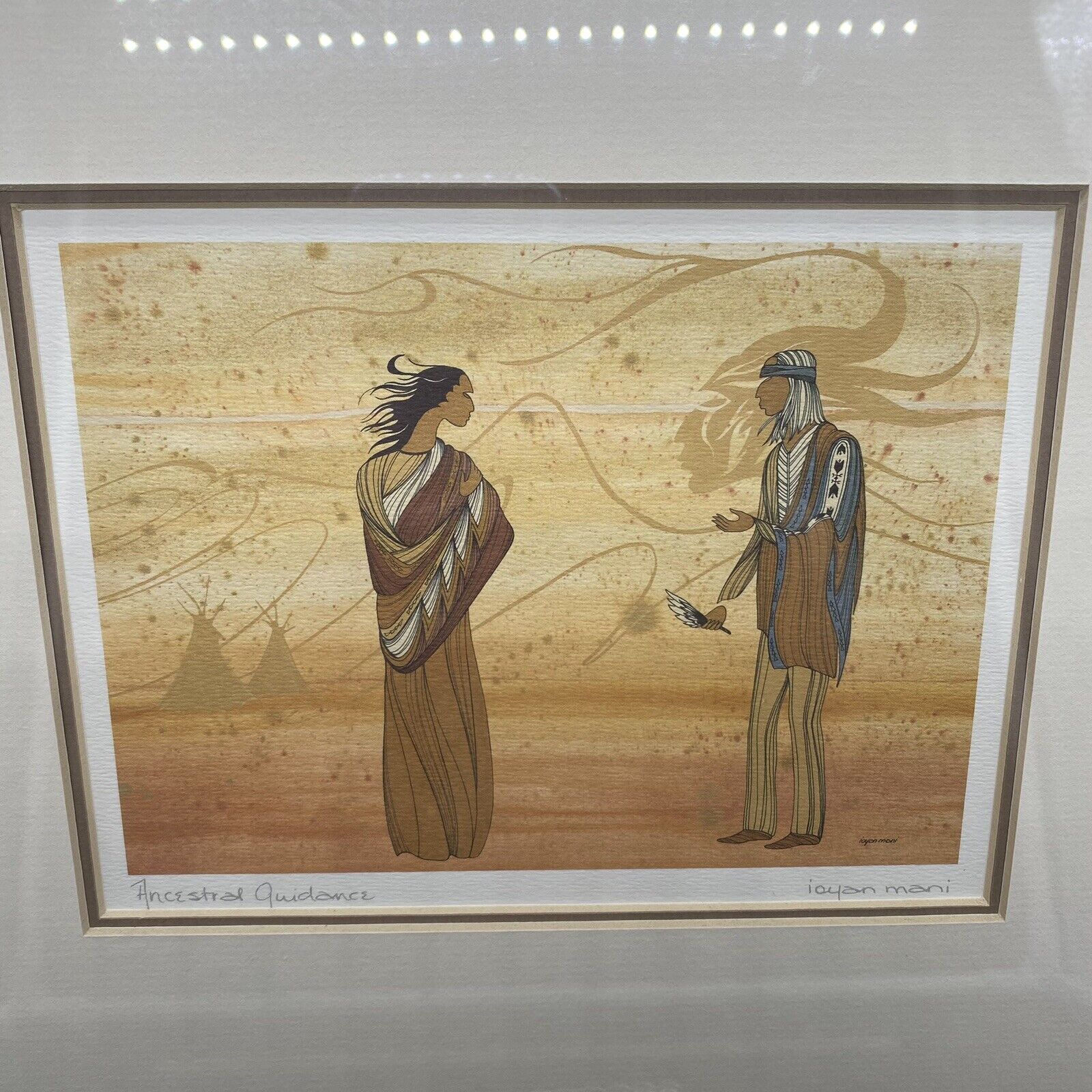 Signed Framed Canadian Indigenous Art: Toyan Mani Enlightenment