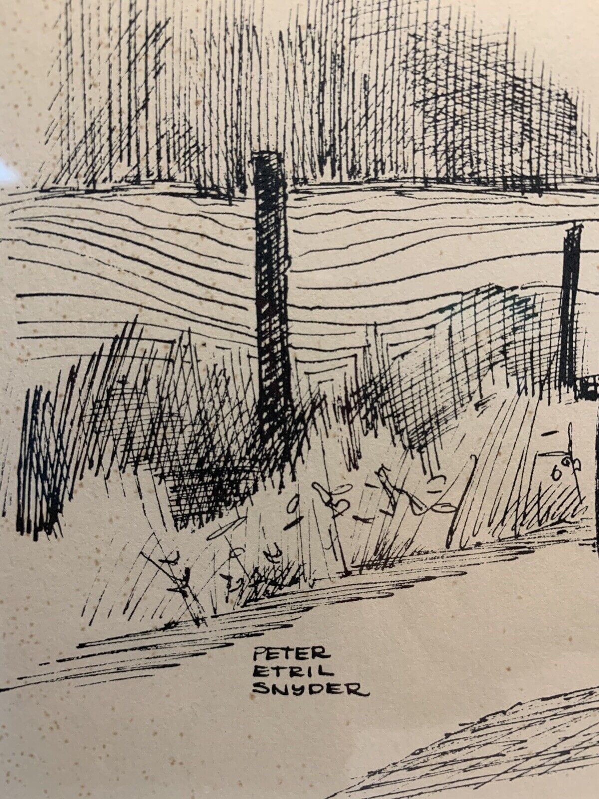Canadian Artist Peter Etril Snyder: Vintage Mennonite Ink Drawing