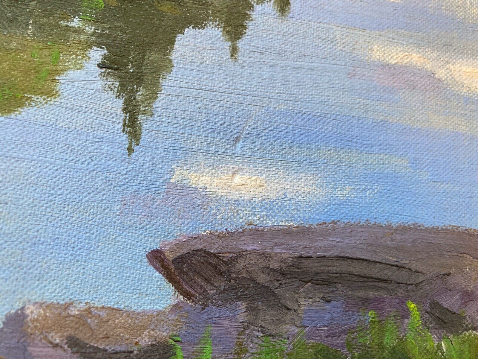 Canadian Lake Landscape Oil Painting by J.A. King (1952)