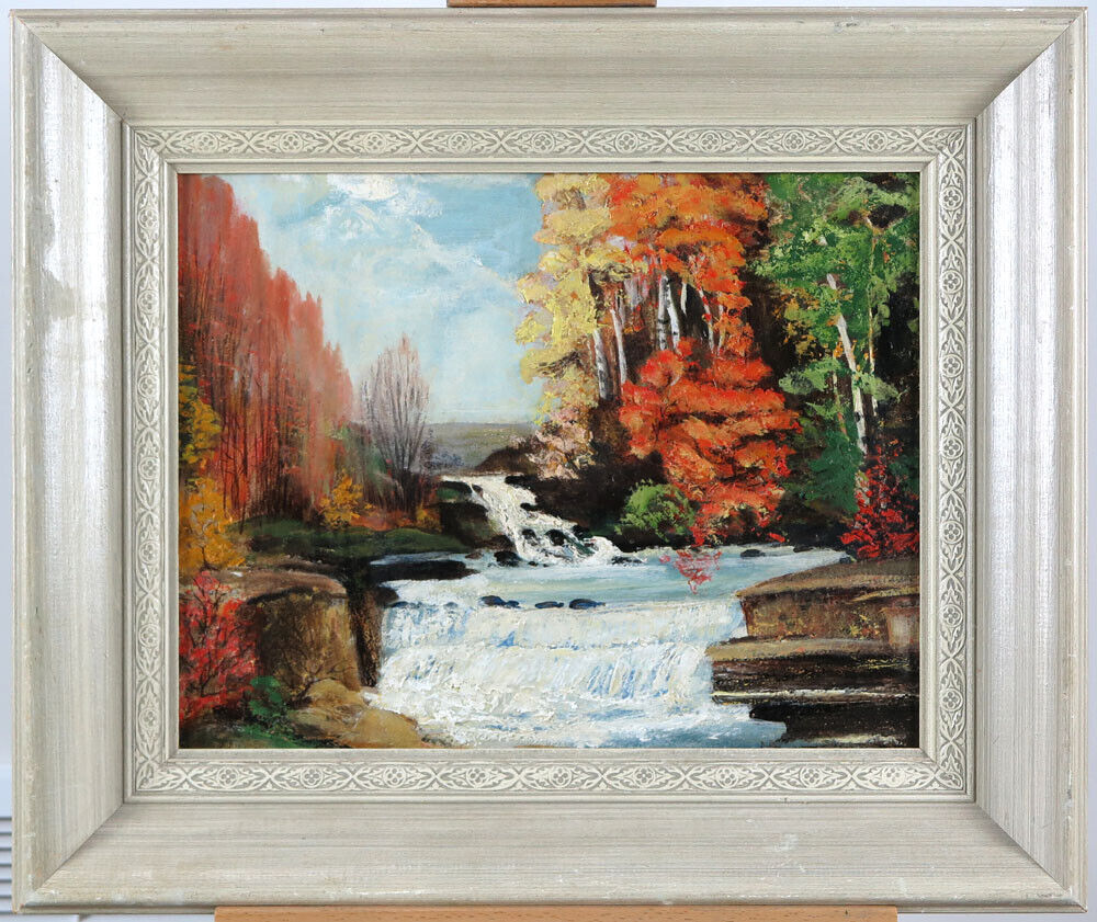 1920's Canadian School Original Waterfall Landscape Art