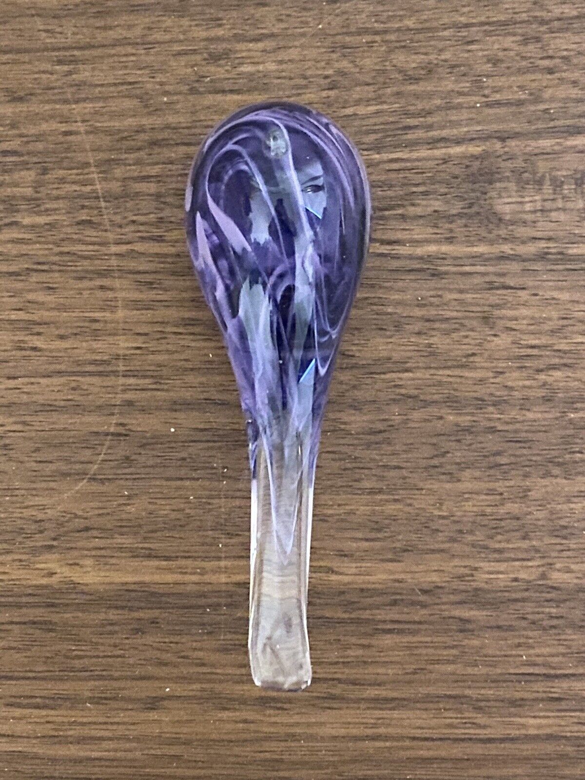 Vintage Purple Swirl Glass Bird Figurine by Heather Konschuh