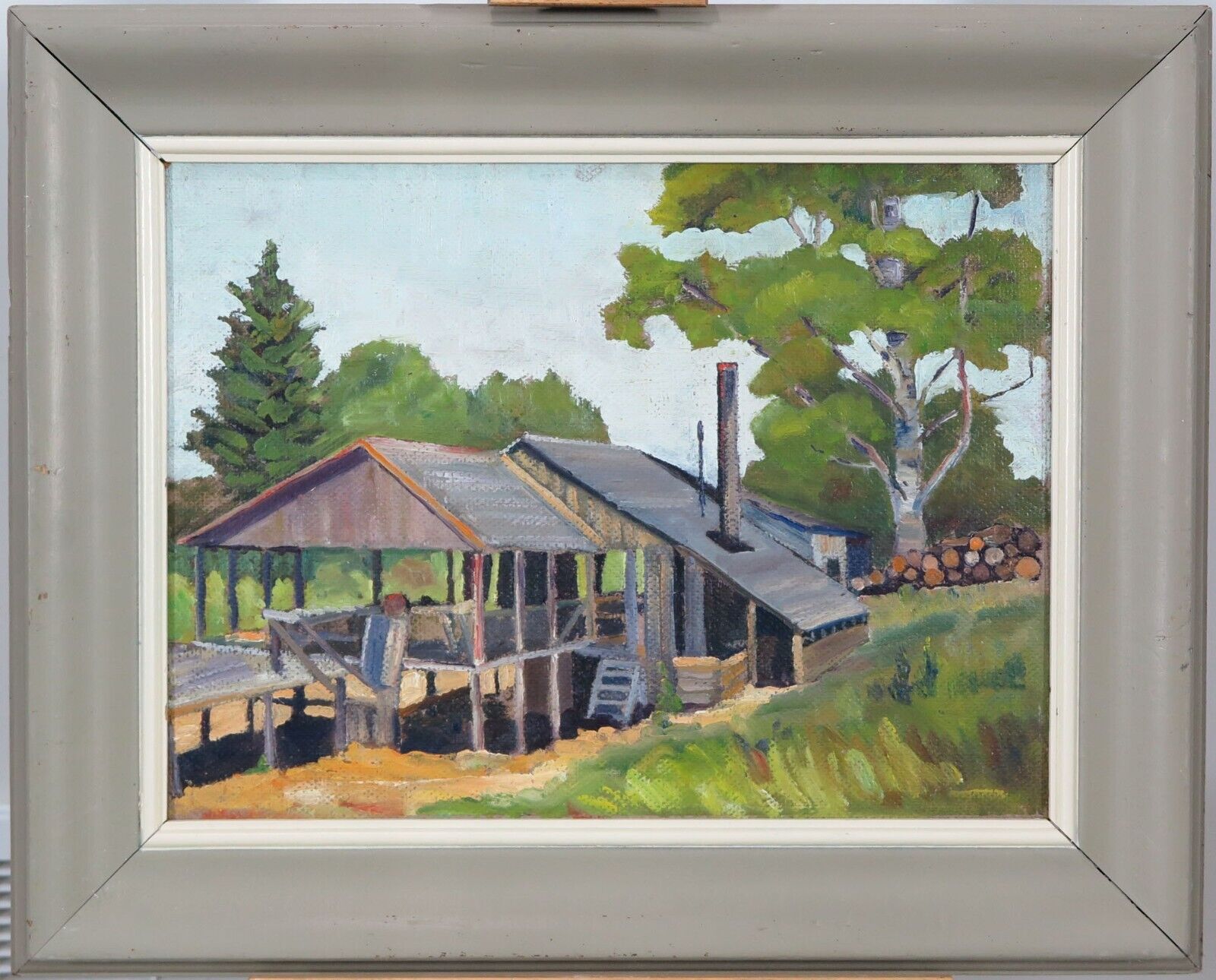 1930's Canadian School Oil on Board Lumber Mill