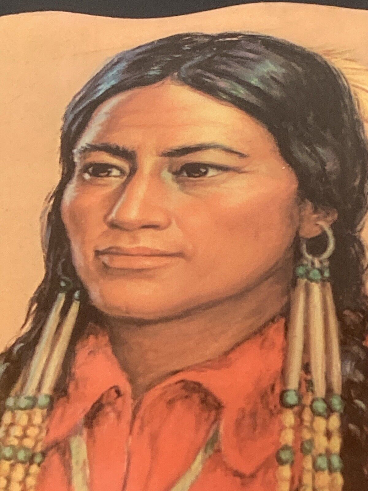 First Nations Couple Wall Art with Beaded Jewellery