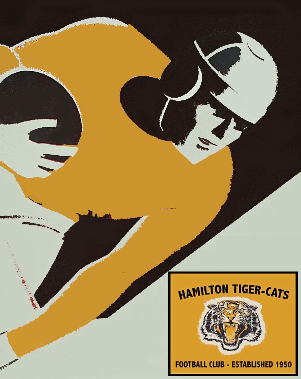 Vintage Hamilton Tiger-Cats 8x10 Color Wall Art