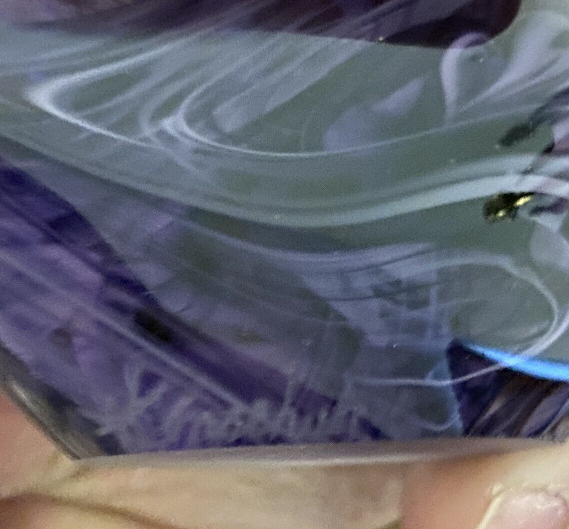 Vintage Purple Swirl Glass Bird Figurine by Heather Konschuh