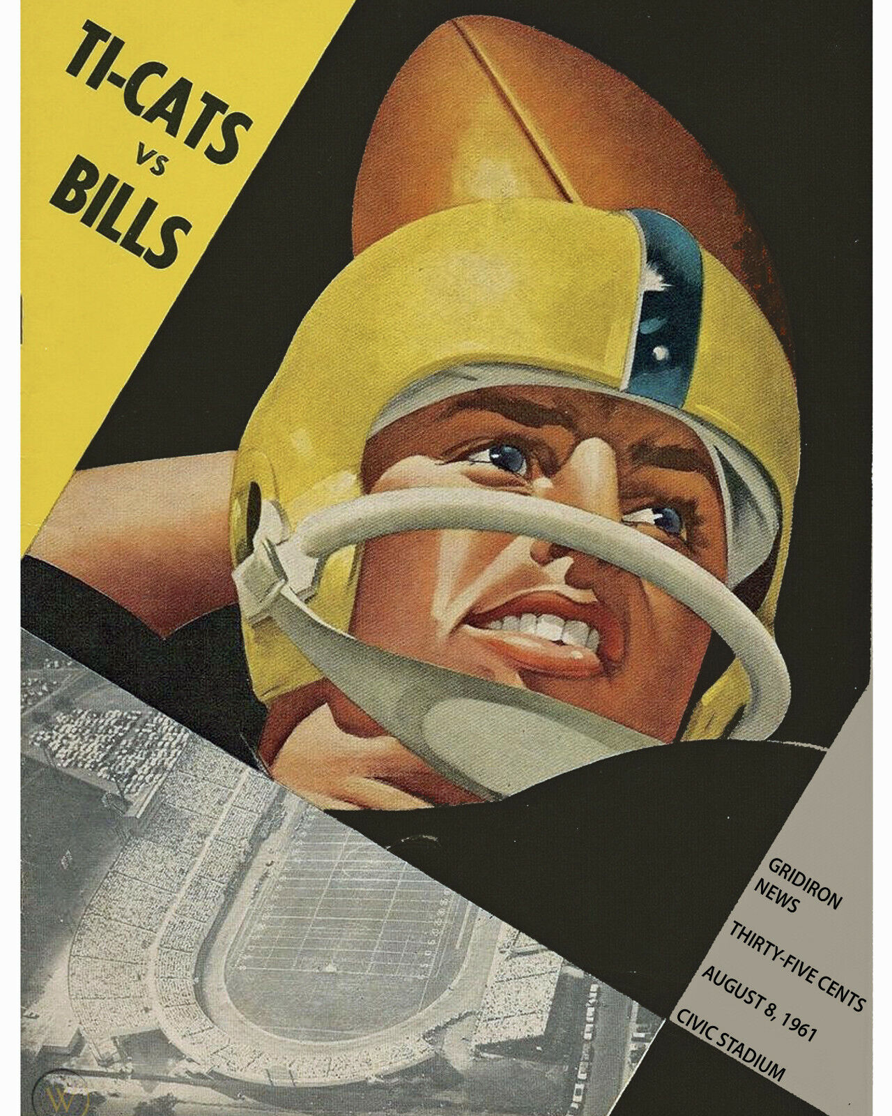1961 Hamilton Tiger-Cats vs Buffalo Bills Vintage Poster
