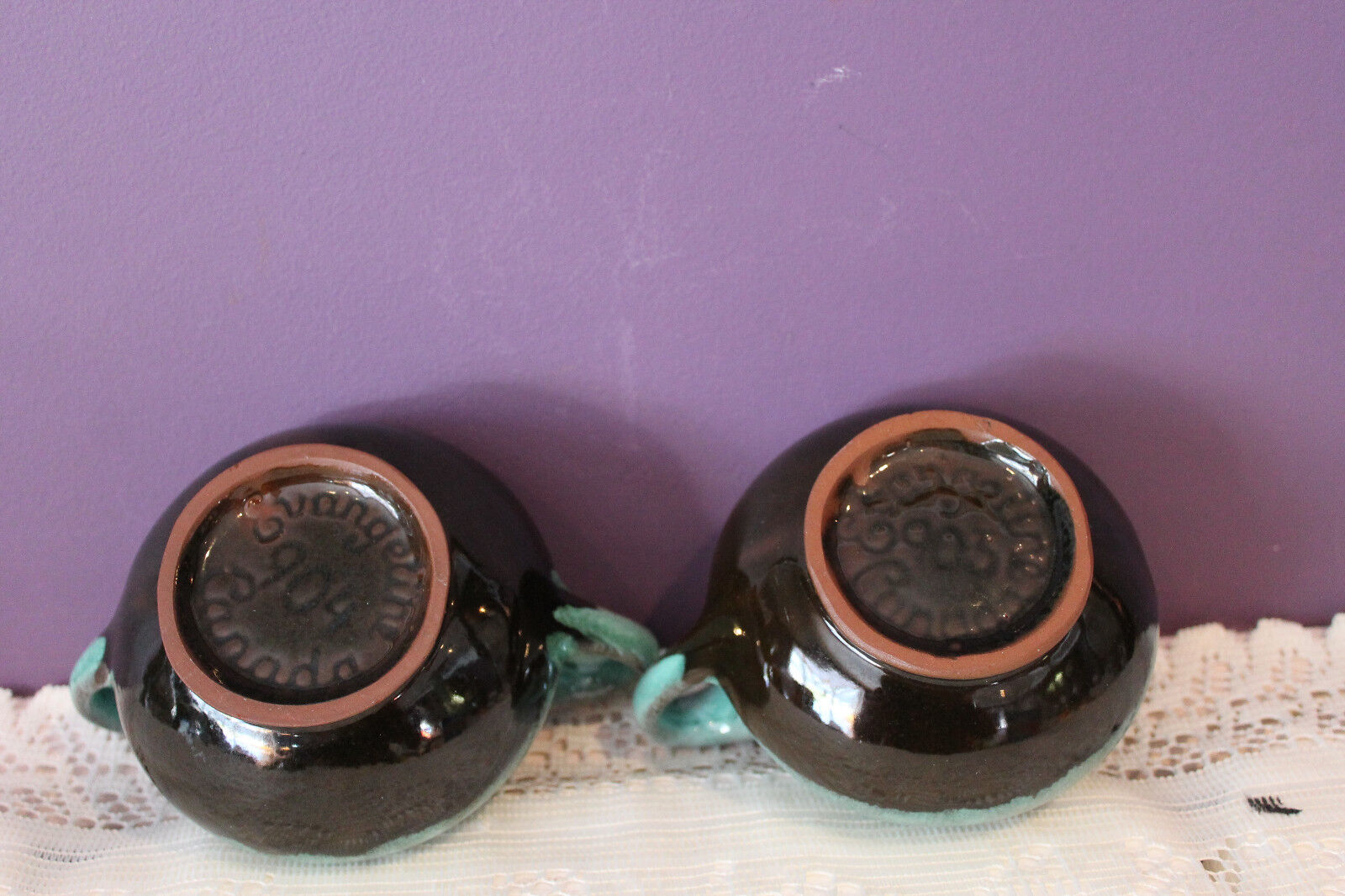 Vintage Evangeline Canadian Art Pottery Cream & Sugar Set