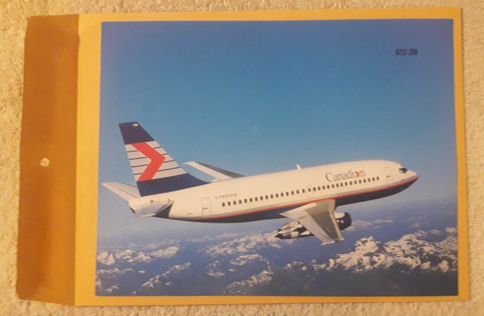 Vintage Aircraft Poster Card: CANADIAN AIRLINES B737-200