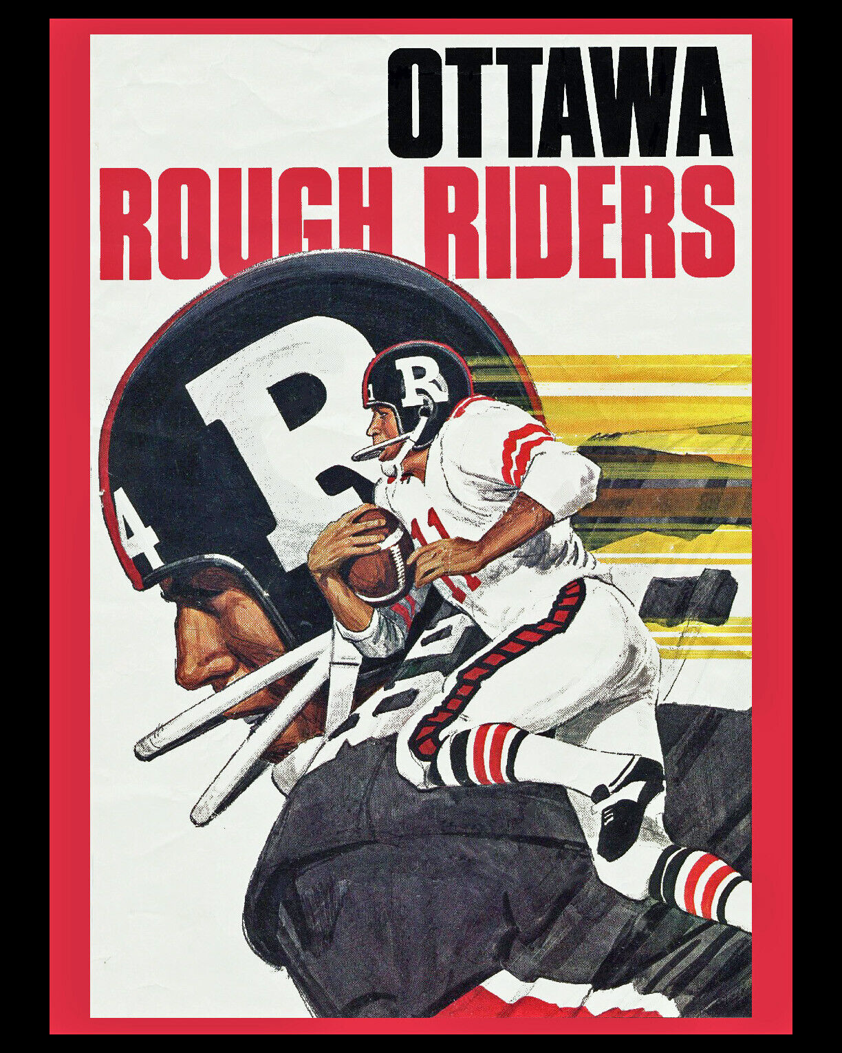Vintage Ottawa Rough Riders Wall Art - 8x10 Color Photo
