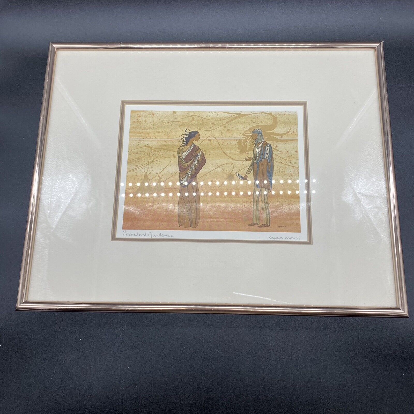 Signed Framed Canadian Indigenous Art: Toyan Mani Enlightenment