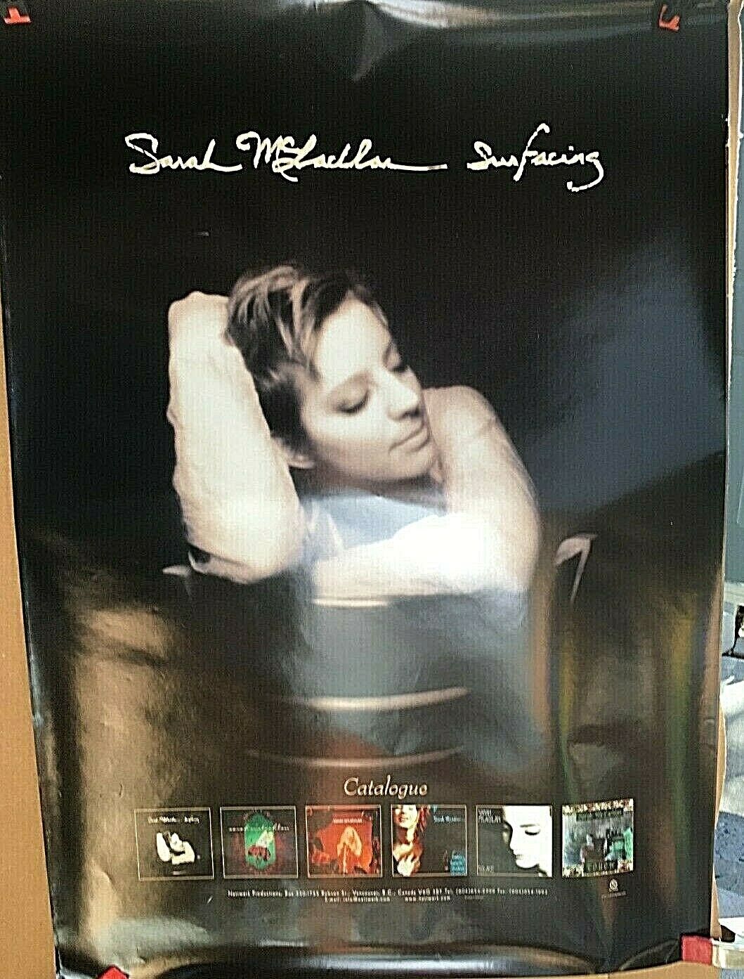 Vintage Canadian 1997 Sarah McLachlan Surfacing Poster