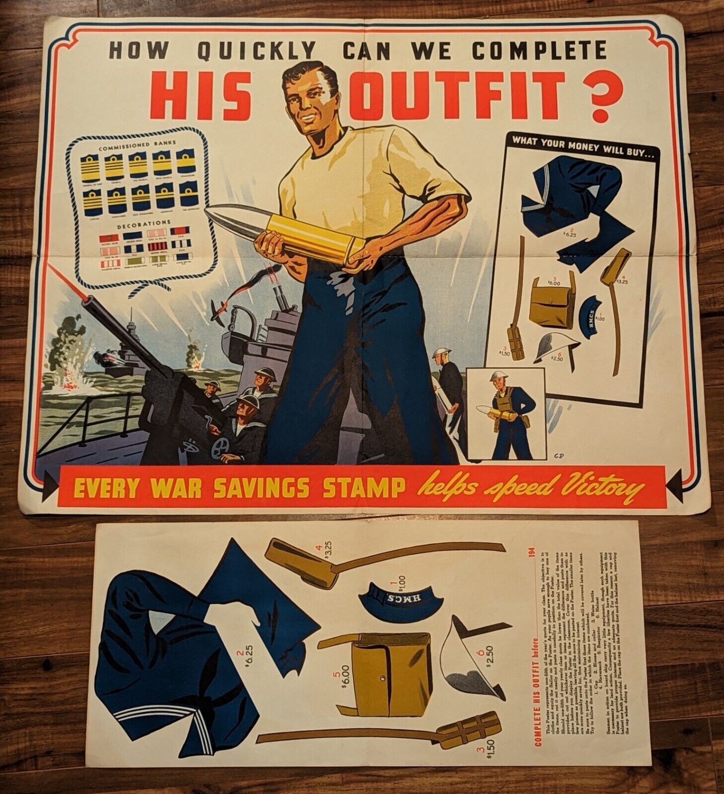 Vintage WW2 Canadian War Savings Stamp Poster