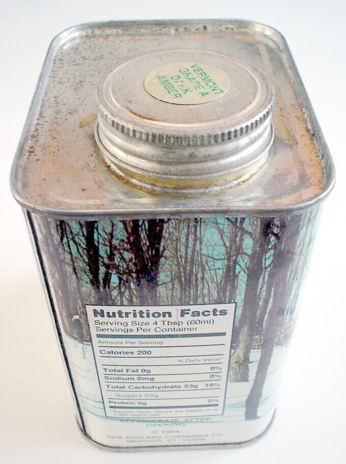 Vintage 1984 Vermont Maple Syrup Tin, 32 oz