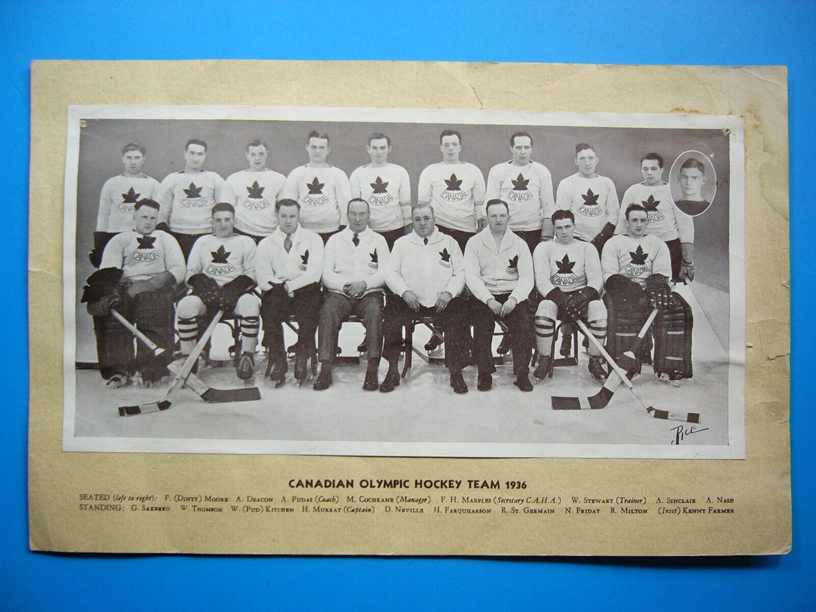 Vintage 1935/40 Canadian Olympic Hockey Team Photo