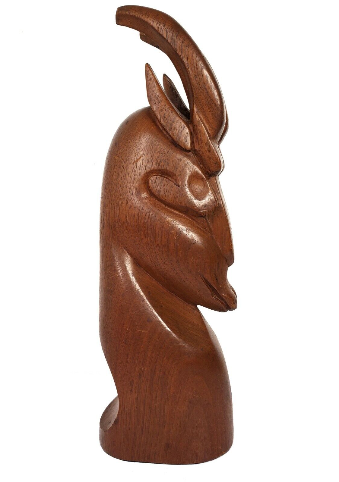 Solid Teak Wood Gazelle Antelope Vintage Sculpture