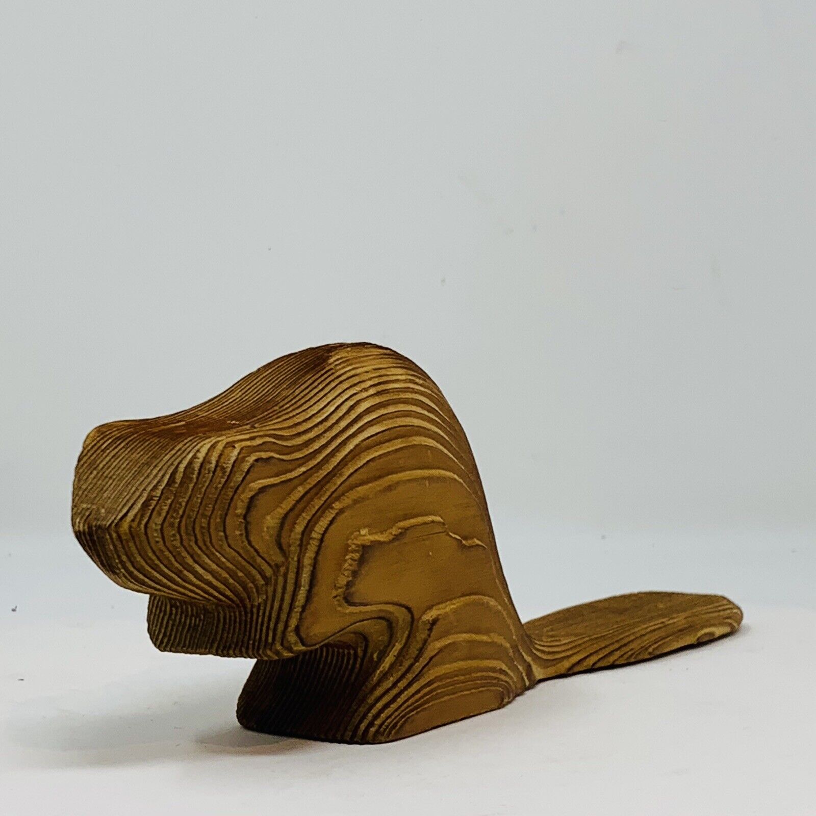 Vintage Cedar Carved Beaver – Unique Quebec Art