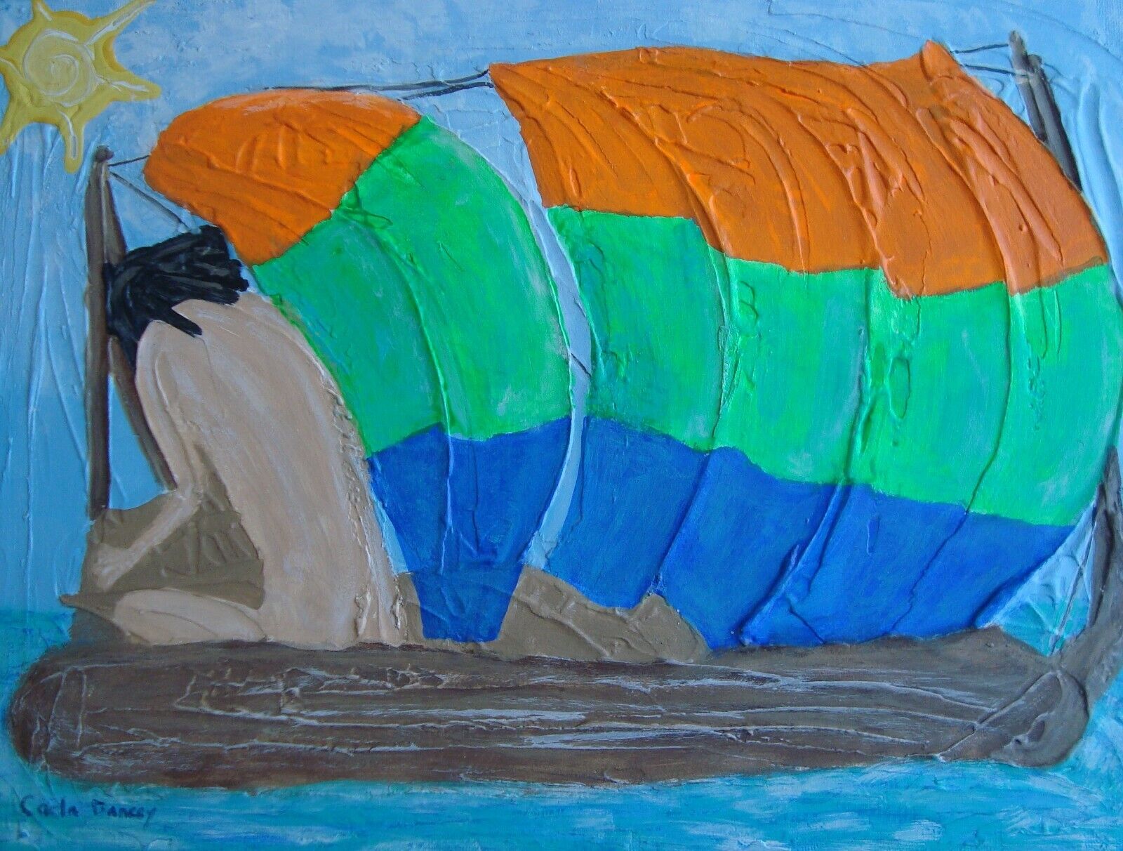 Seascape Art by Carla Dancey - Catamaran Boat