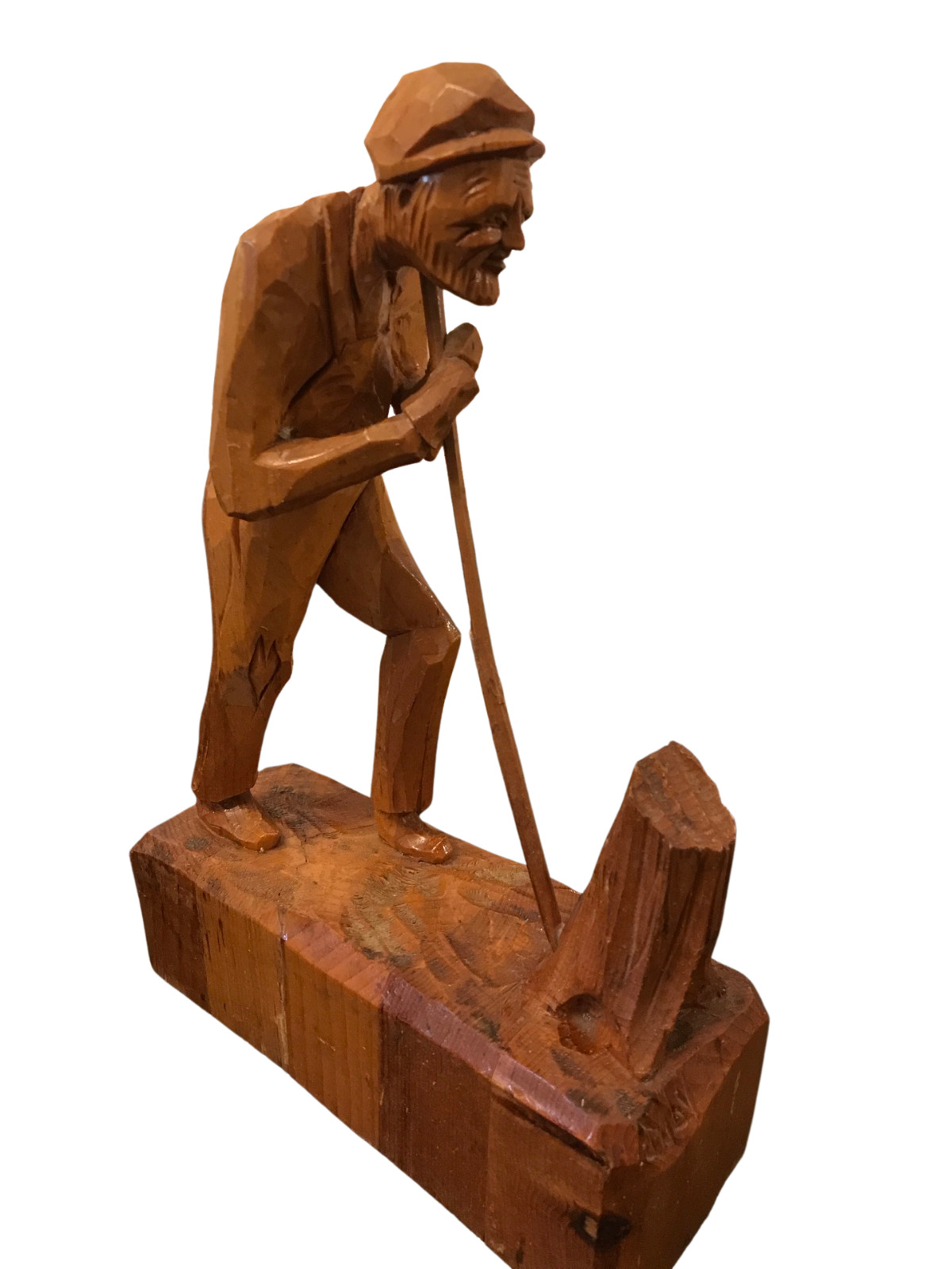 Canada Whittler Carves Floating Log Down River