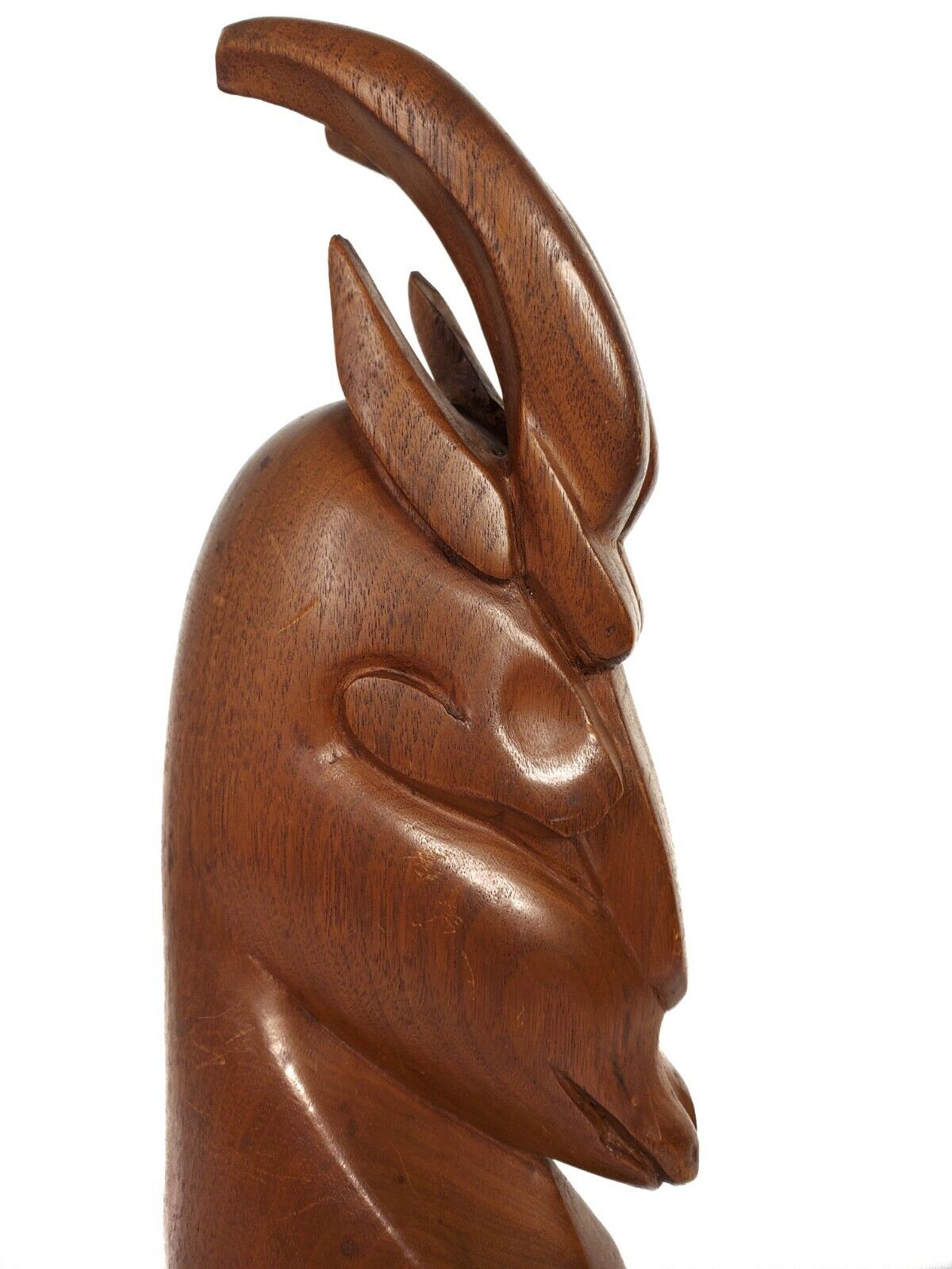 Solid Teak Wood Gazelle Antelope Vintage Sculpture