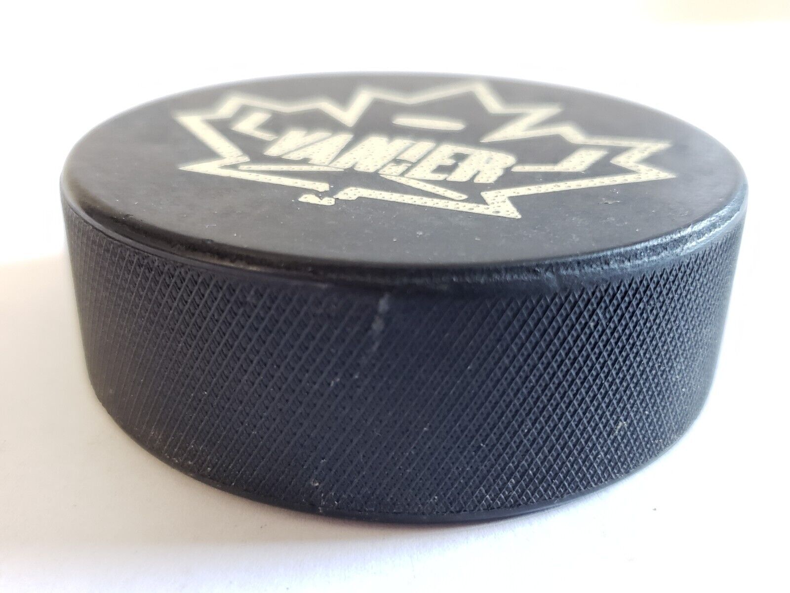 Vintage Canadian Hockey Puck - Vanier Game Team