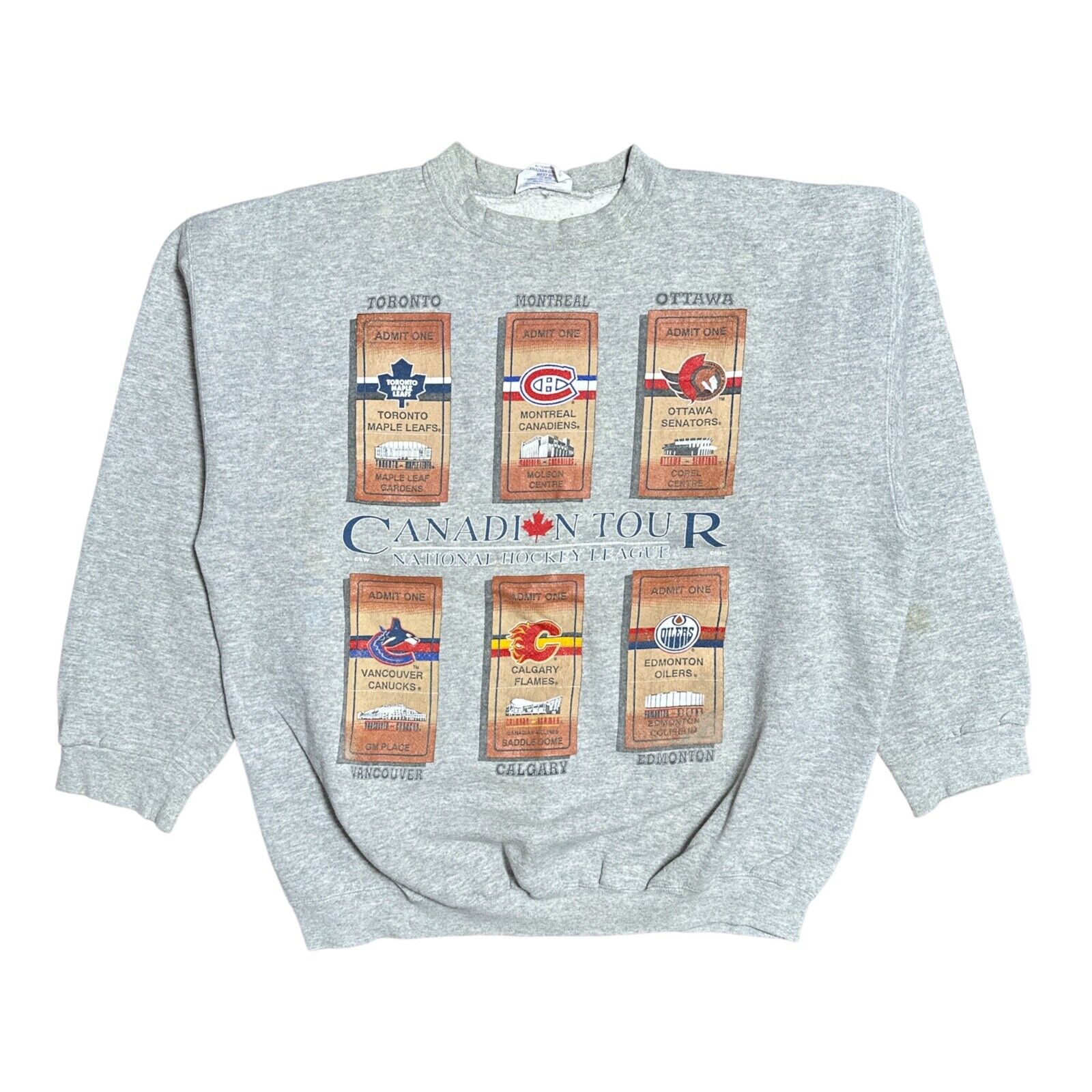 Vintage 90s NHL Canadian Tour Hockey Leafs Sweatshirt