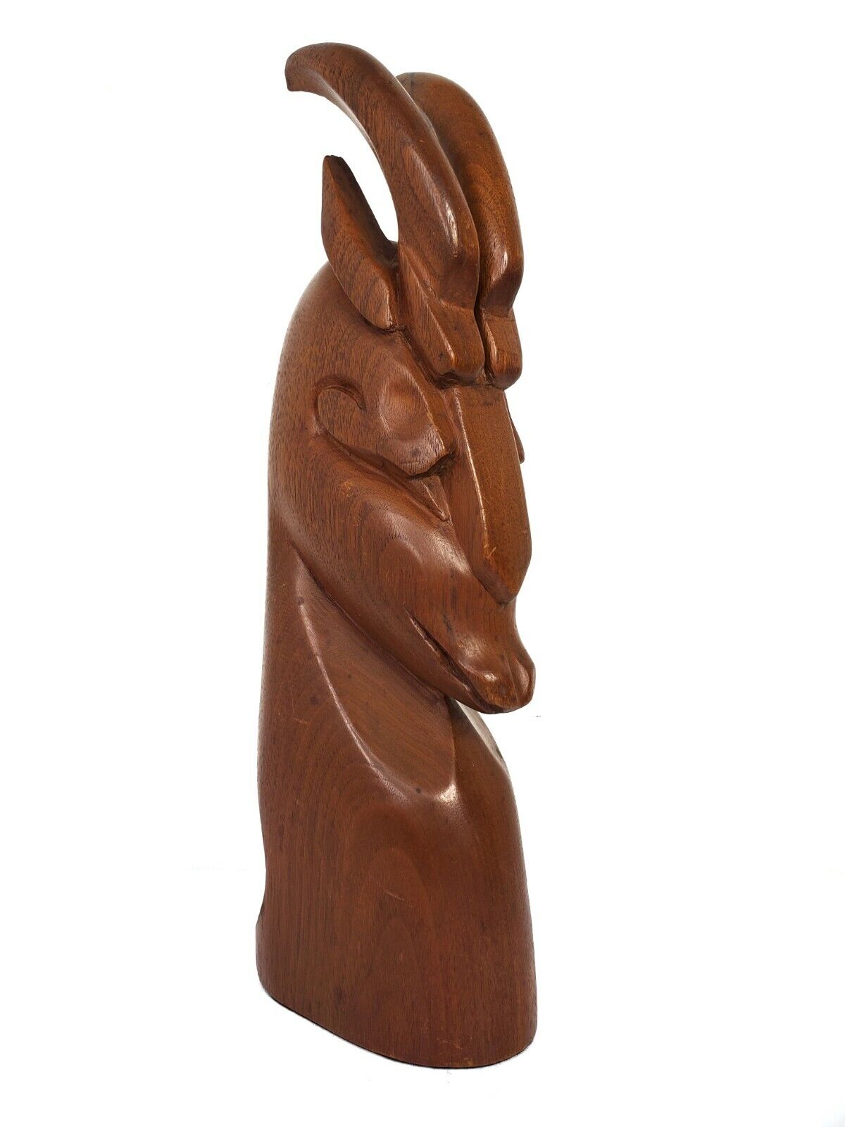 Solid Teak Wood Gazelle Antelope Vintage Sculpture