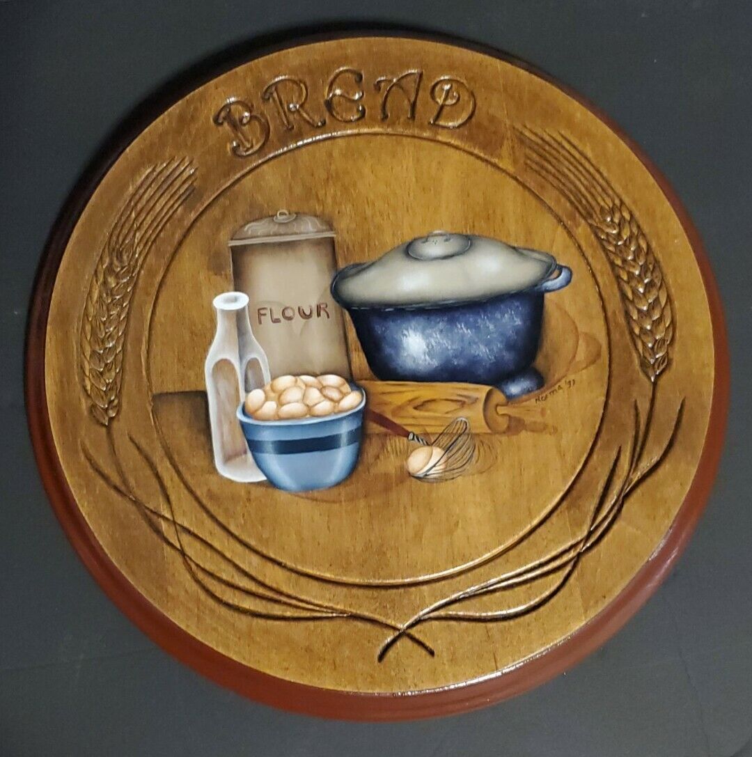 Hand Carved Painted Wooden Fork Art Kitchen Wall Decor