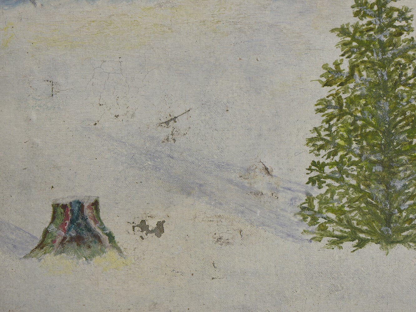 Vintage Winter Landscape Painting: Quebec Laurentian, Lincoln