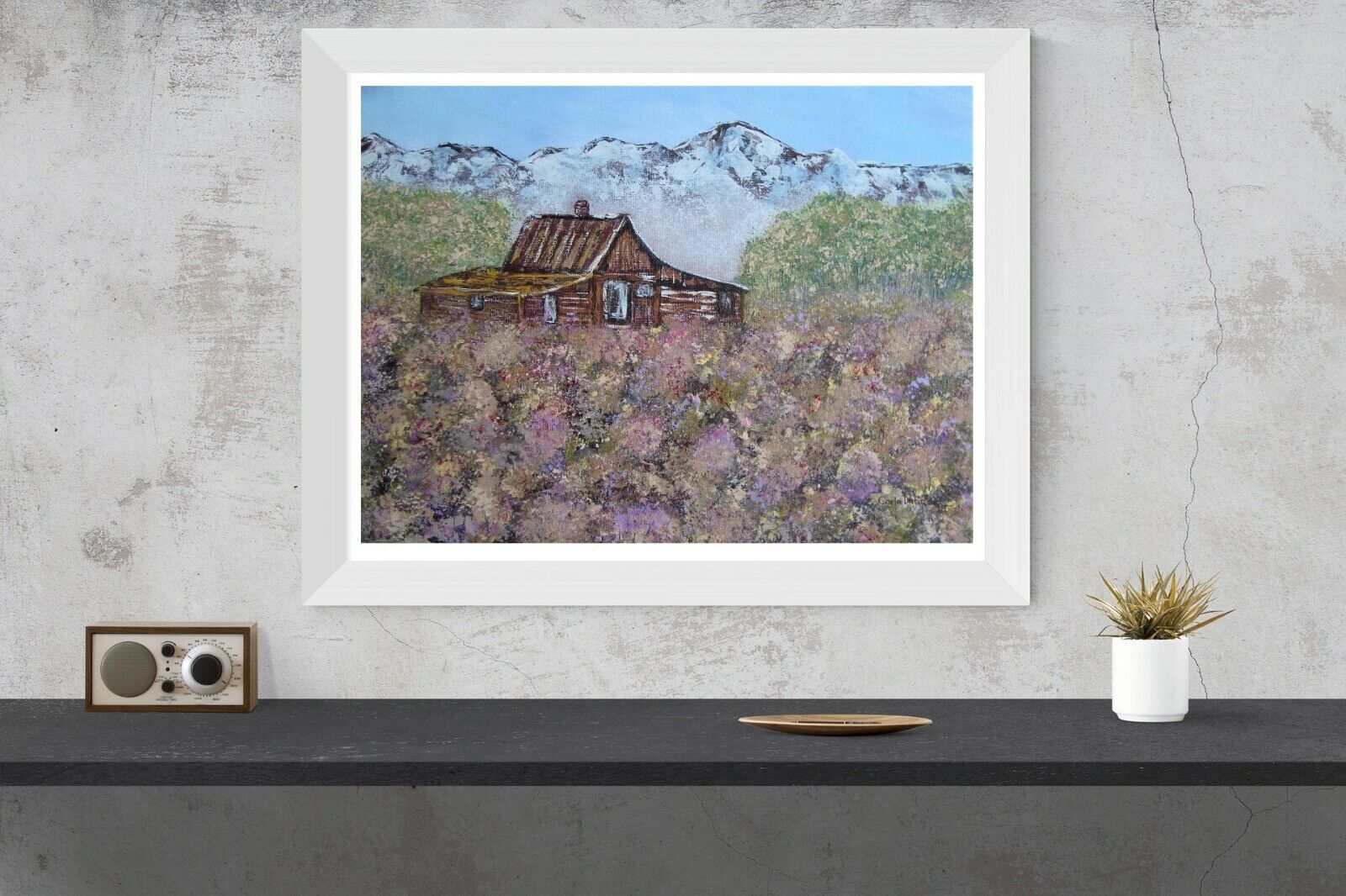 Vintage Mountain View Cabin Art by Carla Dancey