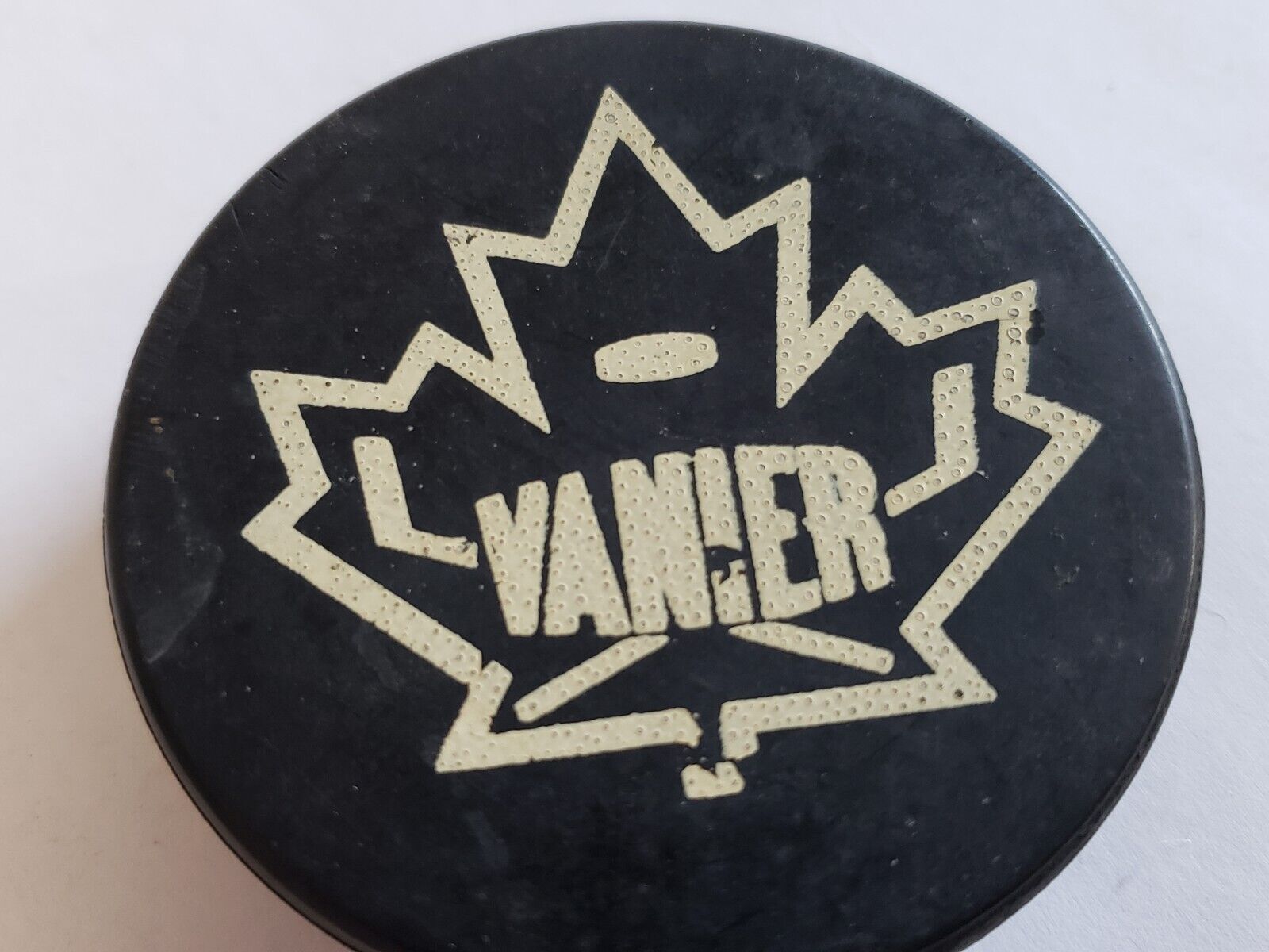 Vintage Canadian Hockey Puck - Vanier Game Team