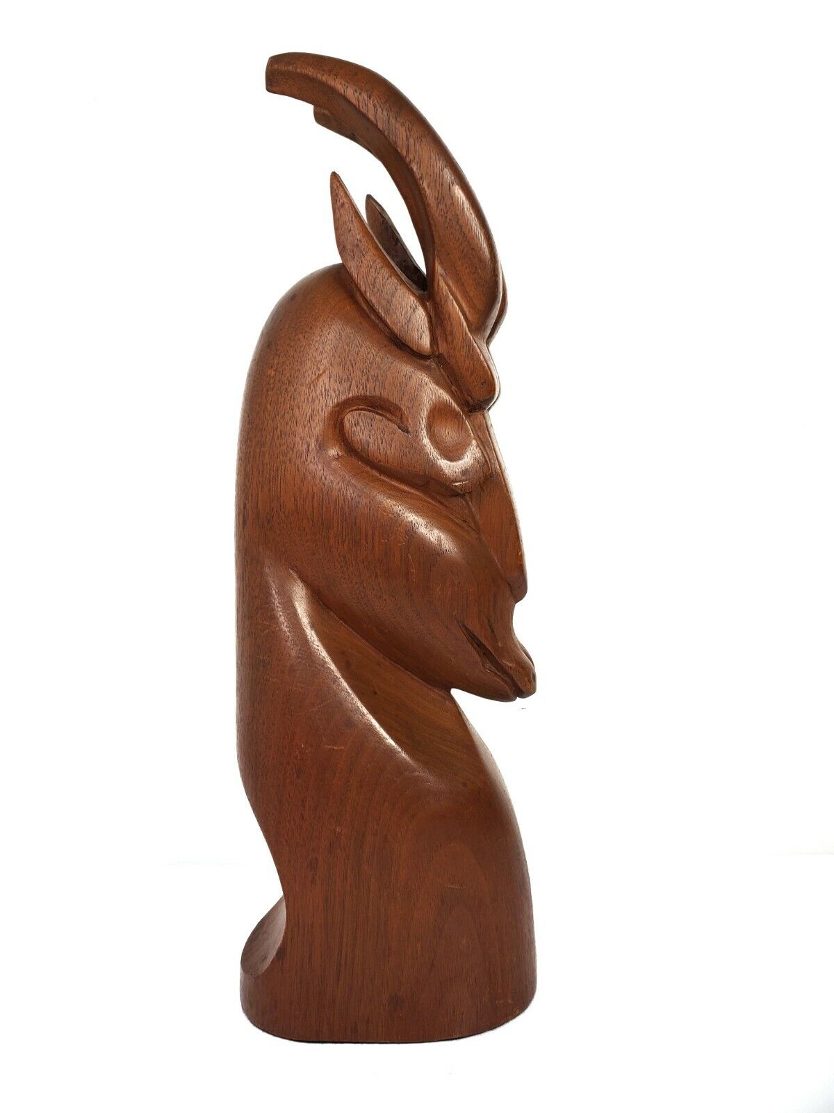 Solid Teak Wood Gazelle Antelope Vintage Sculpture