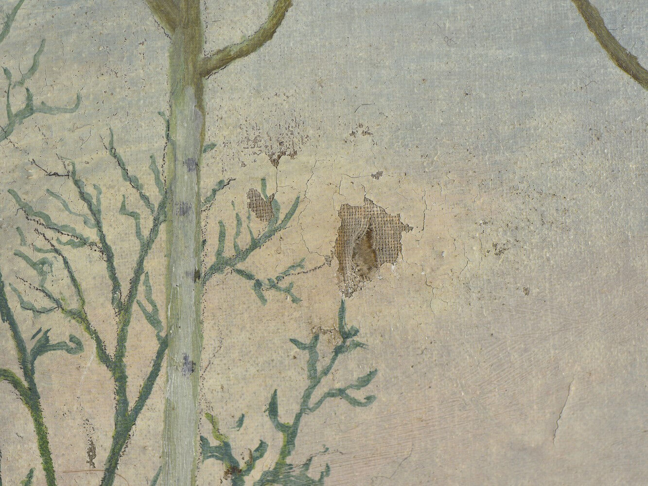 Vintage Winter Landscape Painting: Quebec Laurentian, Lincoln