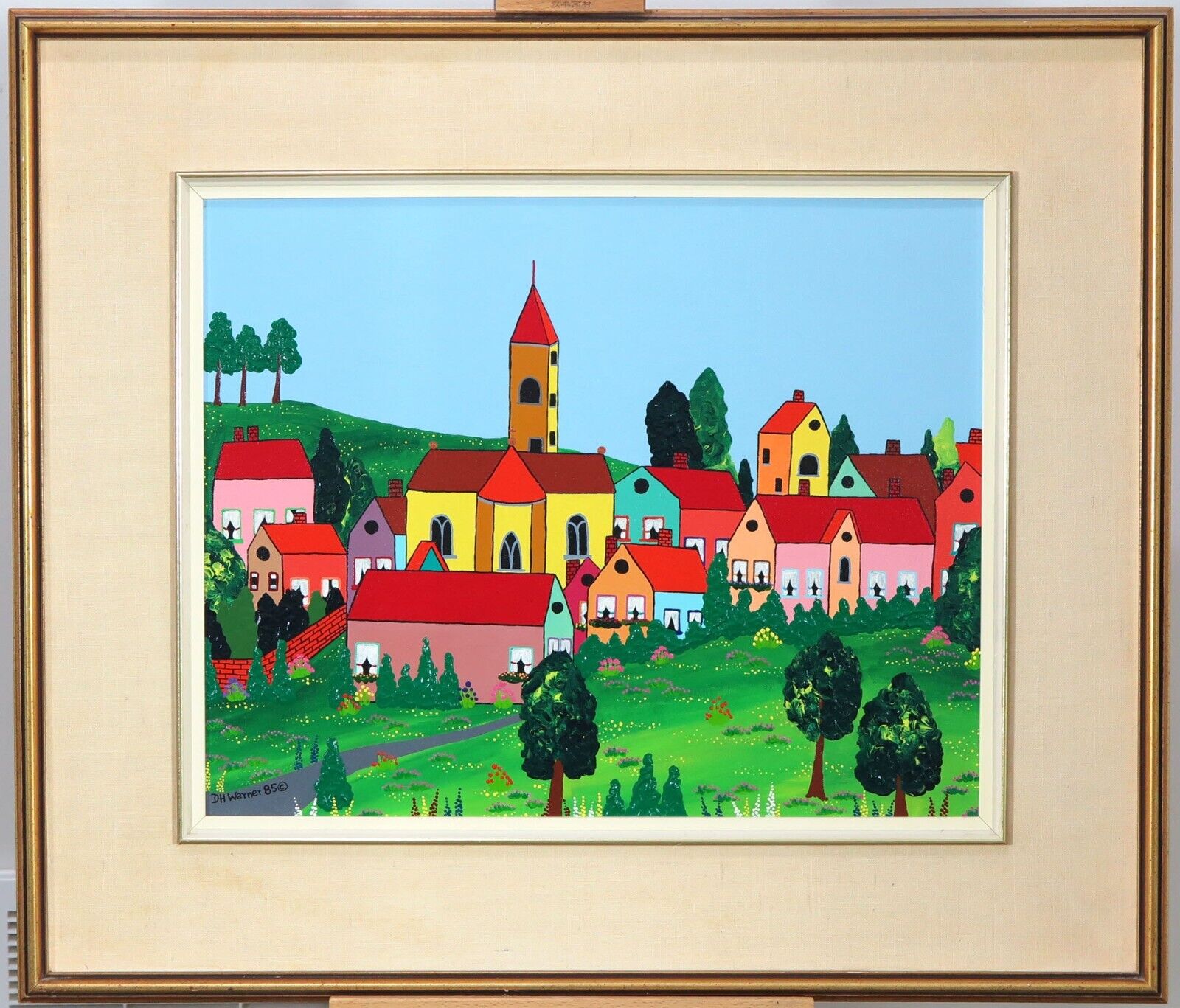 German Canadian Naive Folk Art 1985 Painting