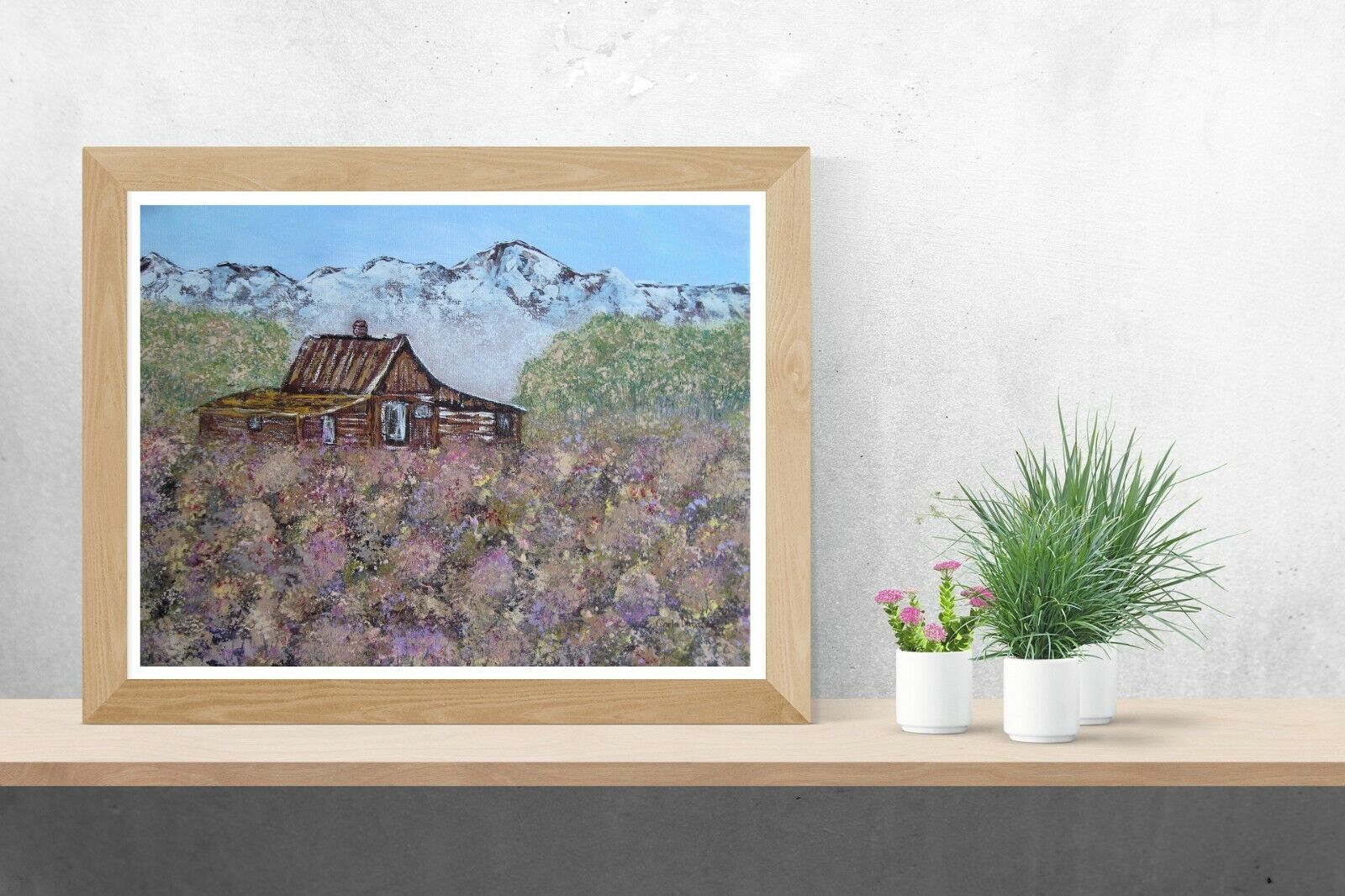Vintage Mountain View Cabin Art by Carla Dancey