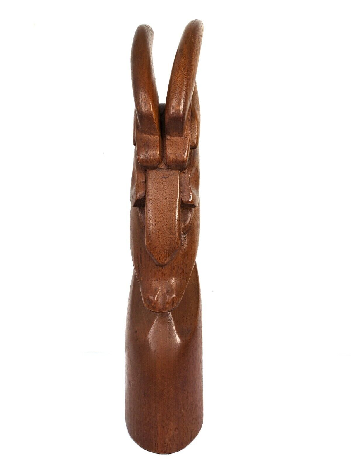 Solid Teak Wood Gazelle Antelope Vintage Sculpture