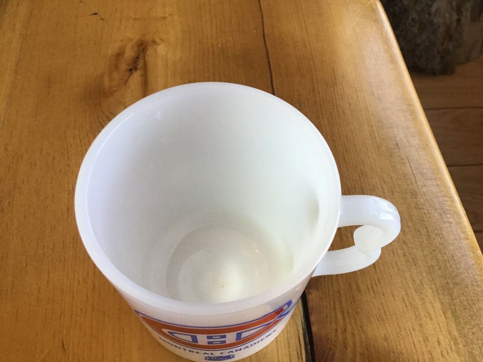 1970's NHL Montreal Canadians Vintage Milk Glass Mug