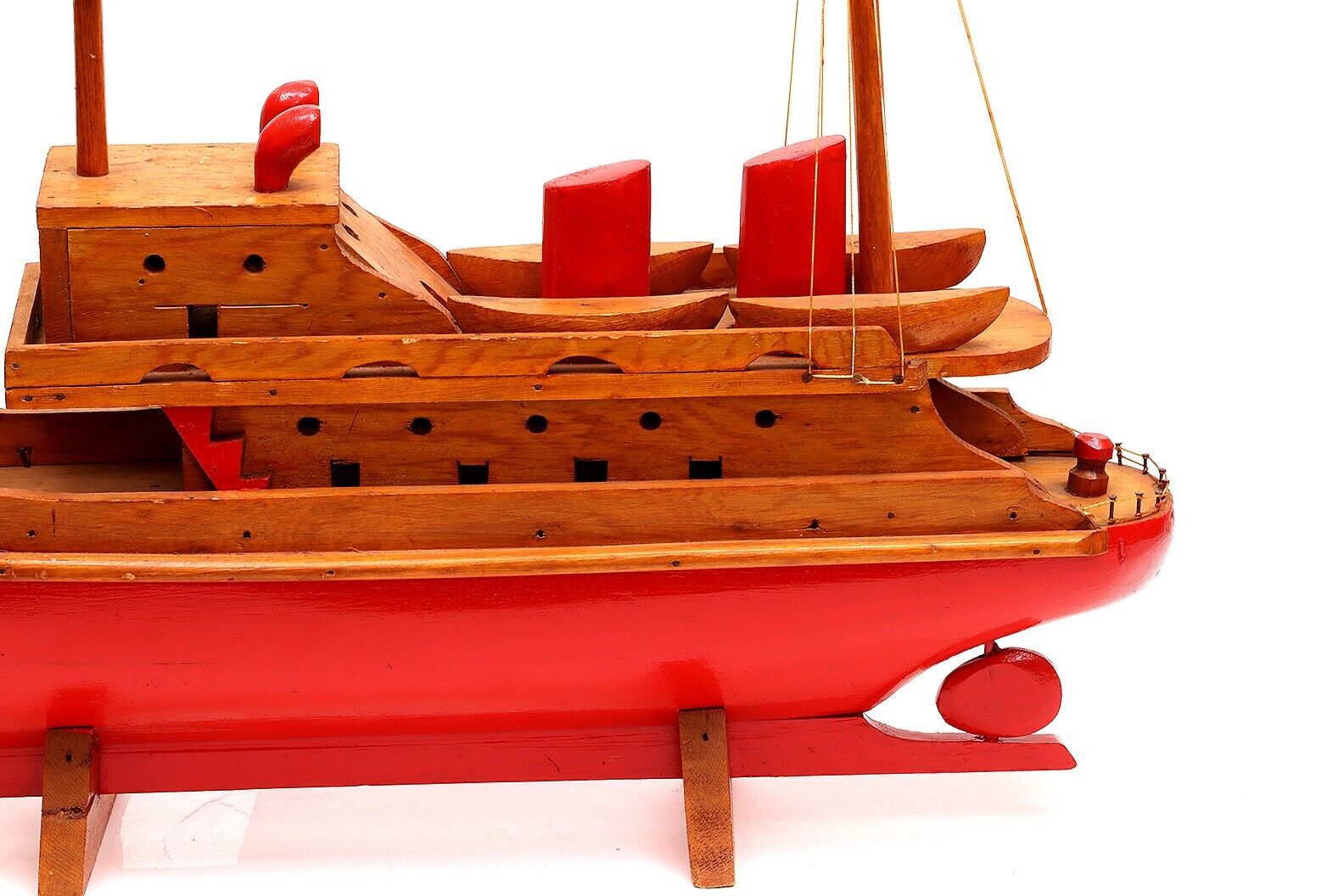 Vintage Canada-US Folk Art Sailboat Wood Model 26