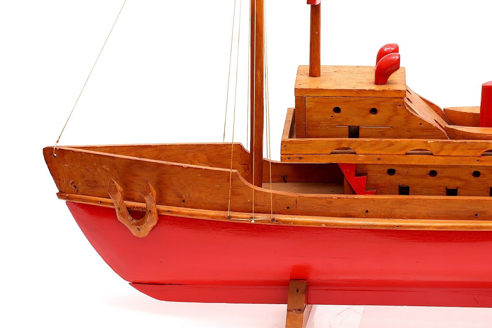 Vintage Canada-US Folk Art Sailboat Wood Model 26