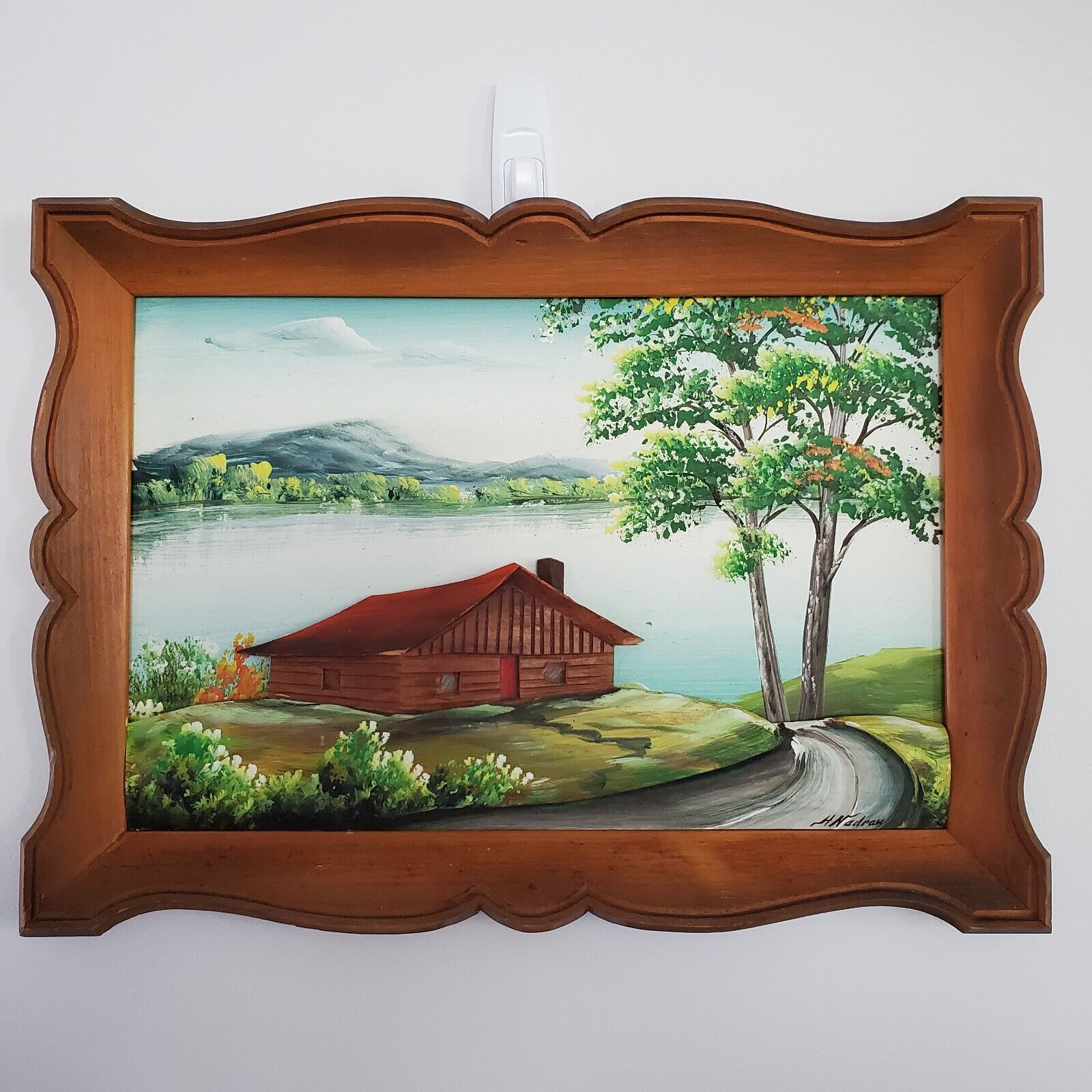 Canadian Summer 3D Painting Wood Plaque 17x13" Framed