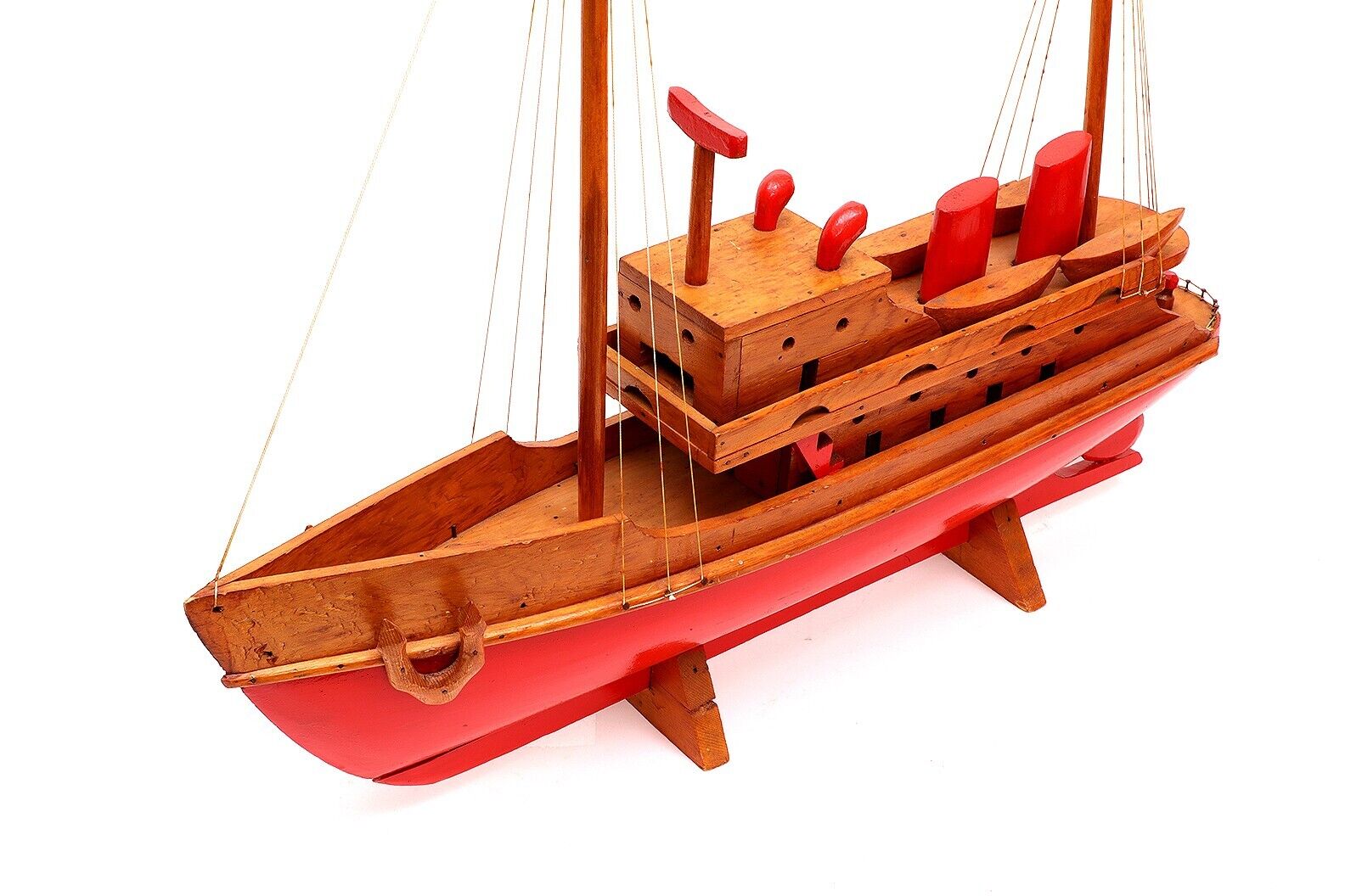 Vintage Canada-US Folk Art Sailboat Wood Model 26