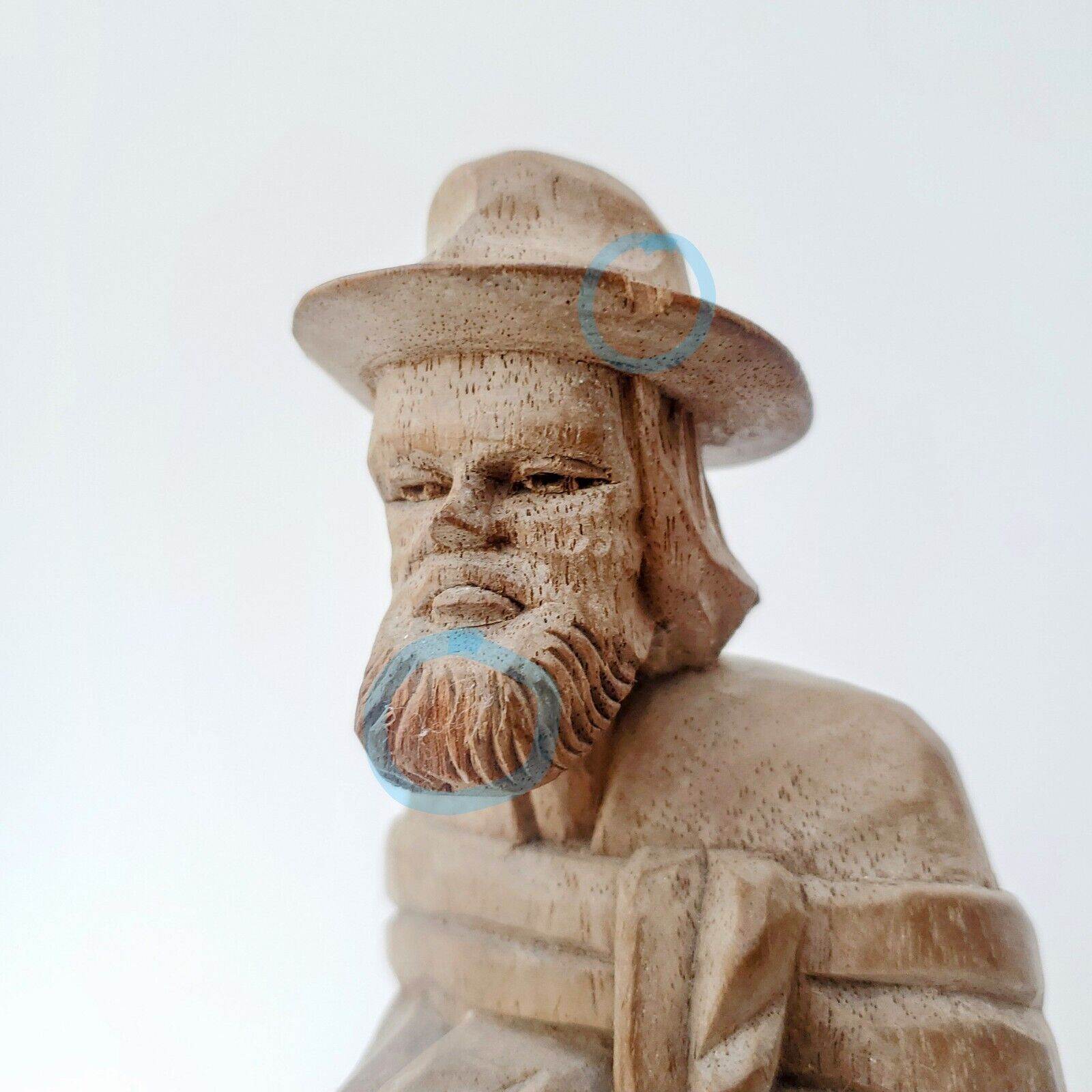 Vintage Canadian Wood Carving of Barefoot Traveler