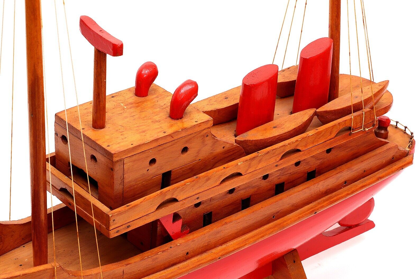 Vintage Canada-US Folk Art Sailboat Wood Model 26