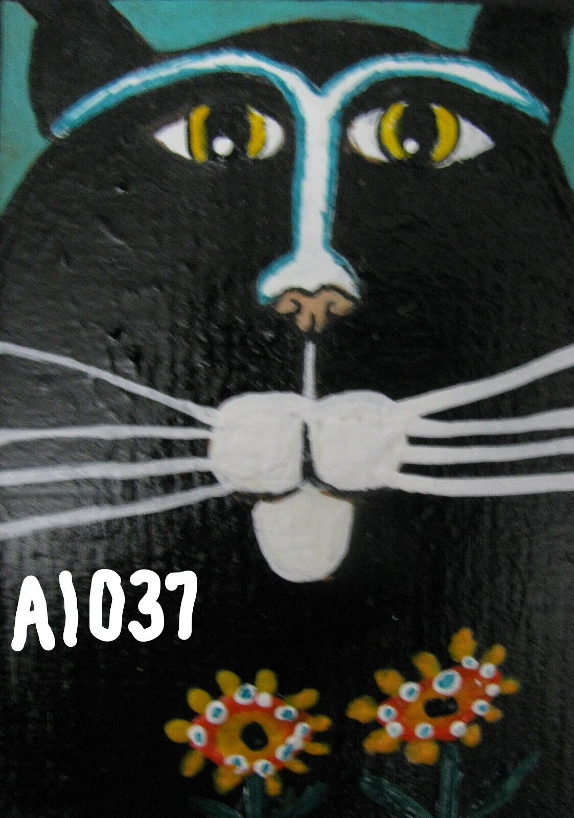 Daisy the Cat: Original Acrylic ACEO Painting