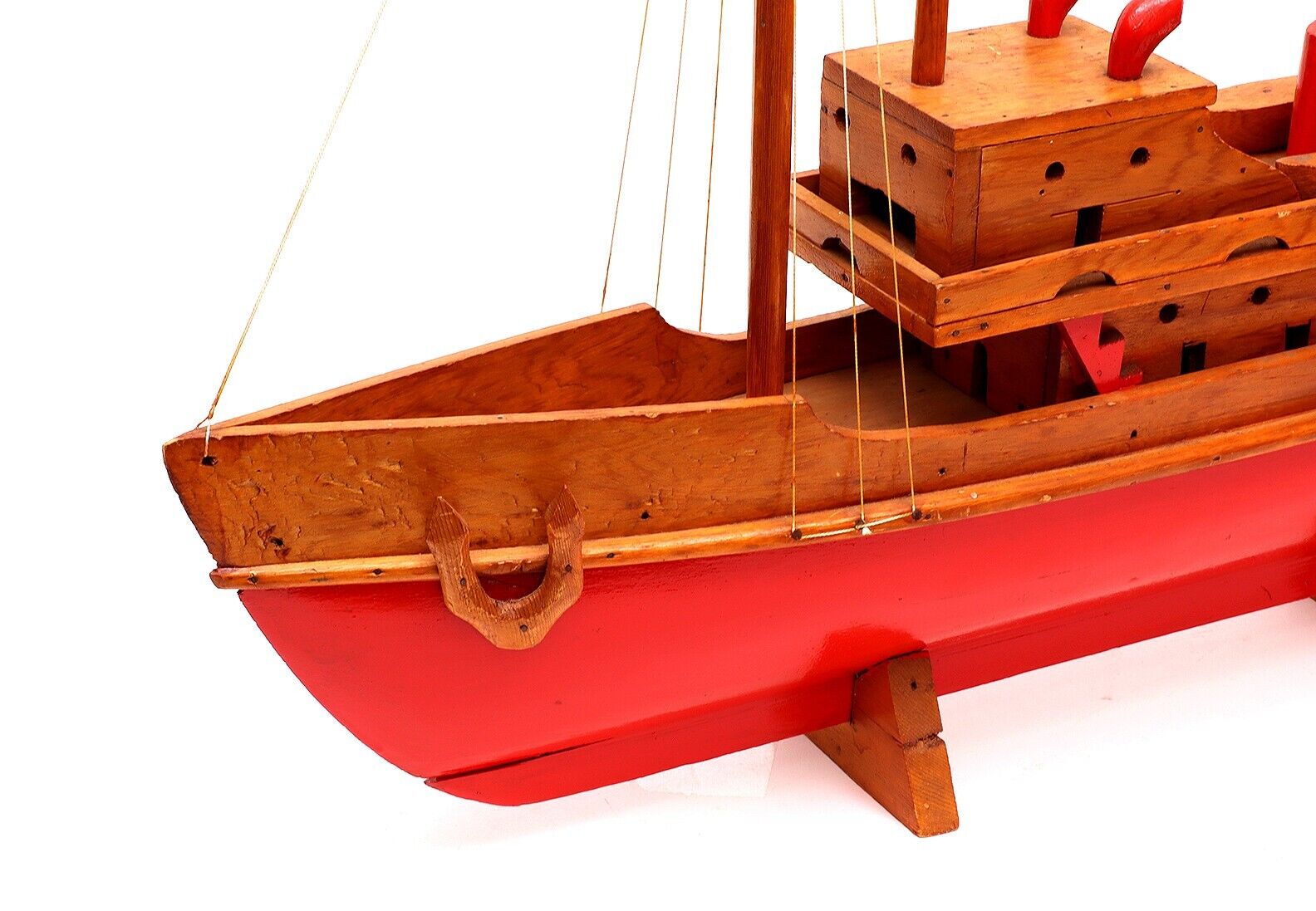 Vintage Canada-US Folk Art Sailboat Wood Model 26