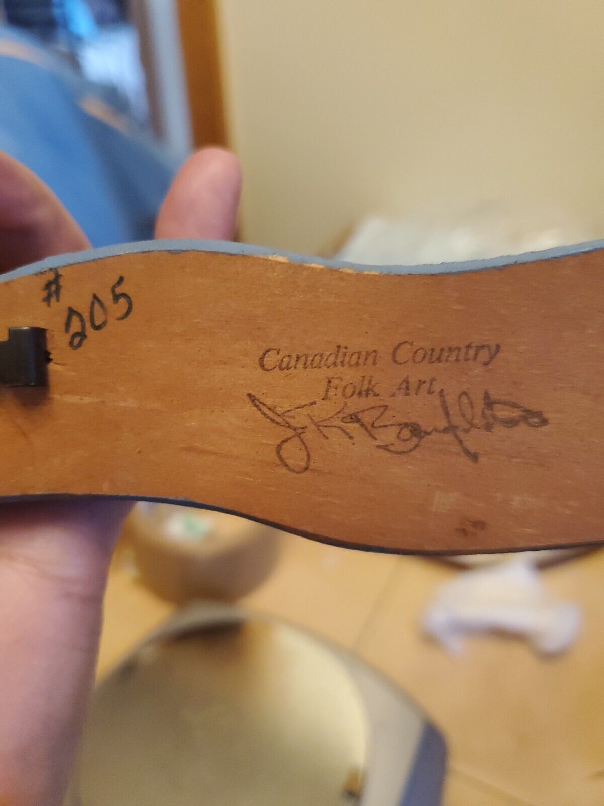 Hand-painted Folk Art Canada Man Playing Horn