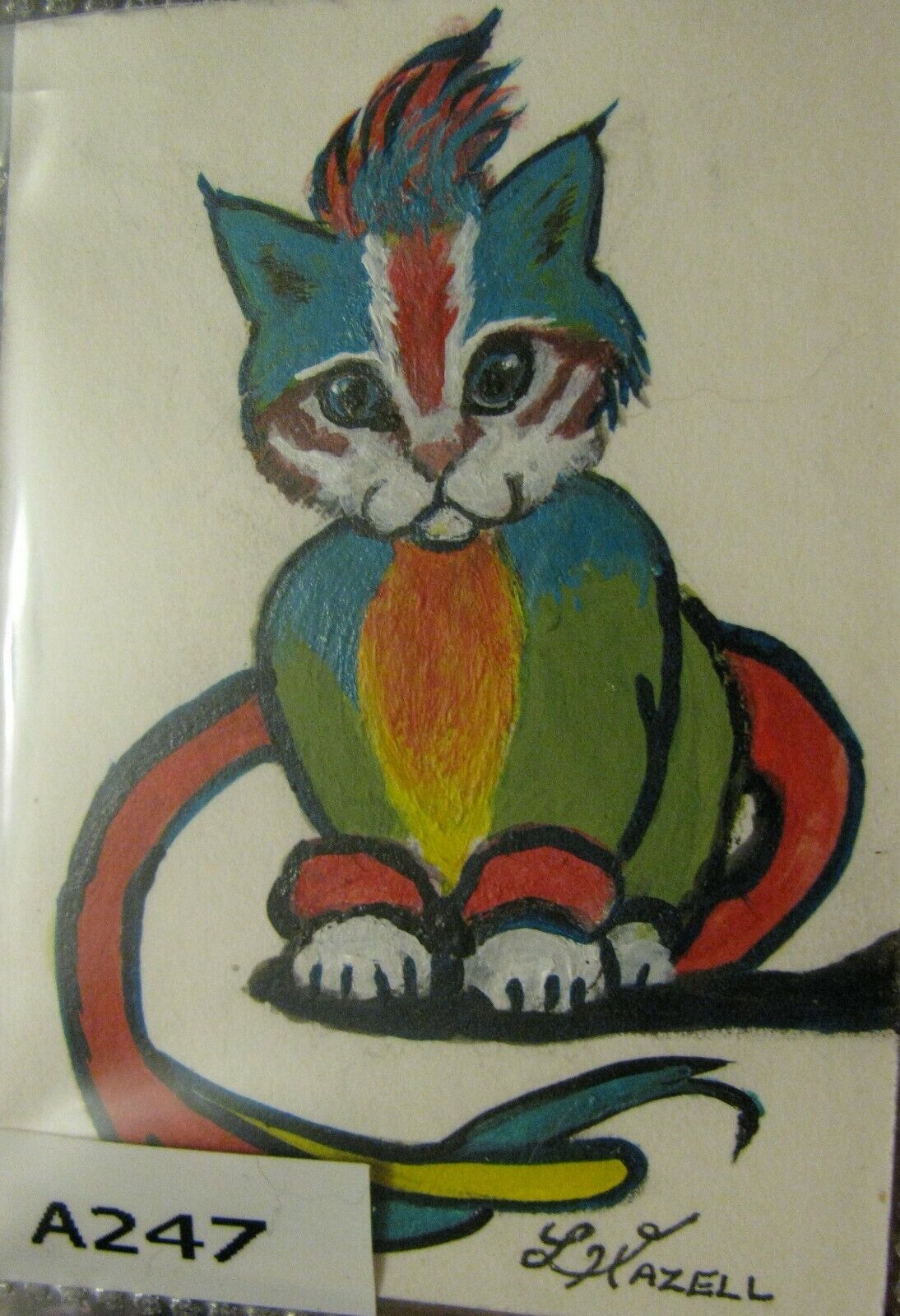 Daisy the Cat: Original Acrylic ACEO Painting