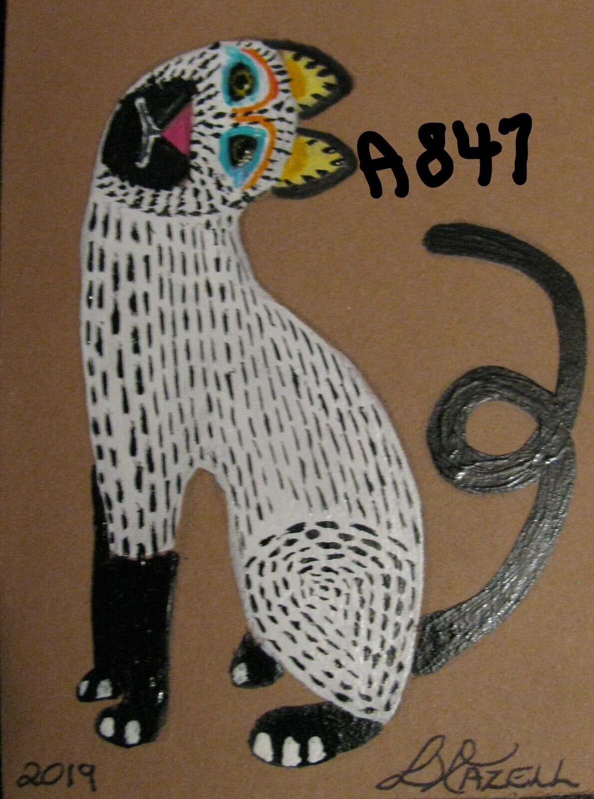 Daisy the Cat: Original Acrylic ACEO Painting