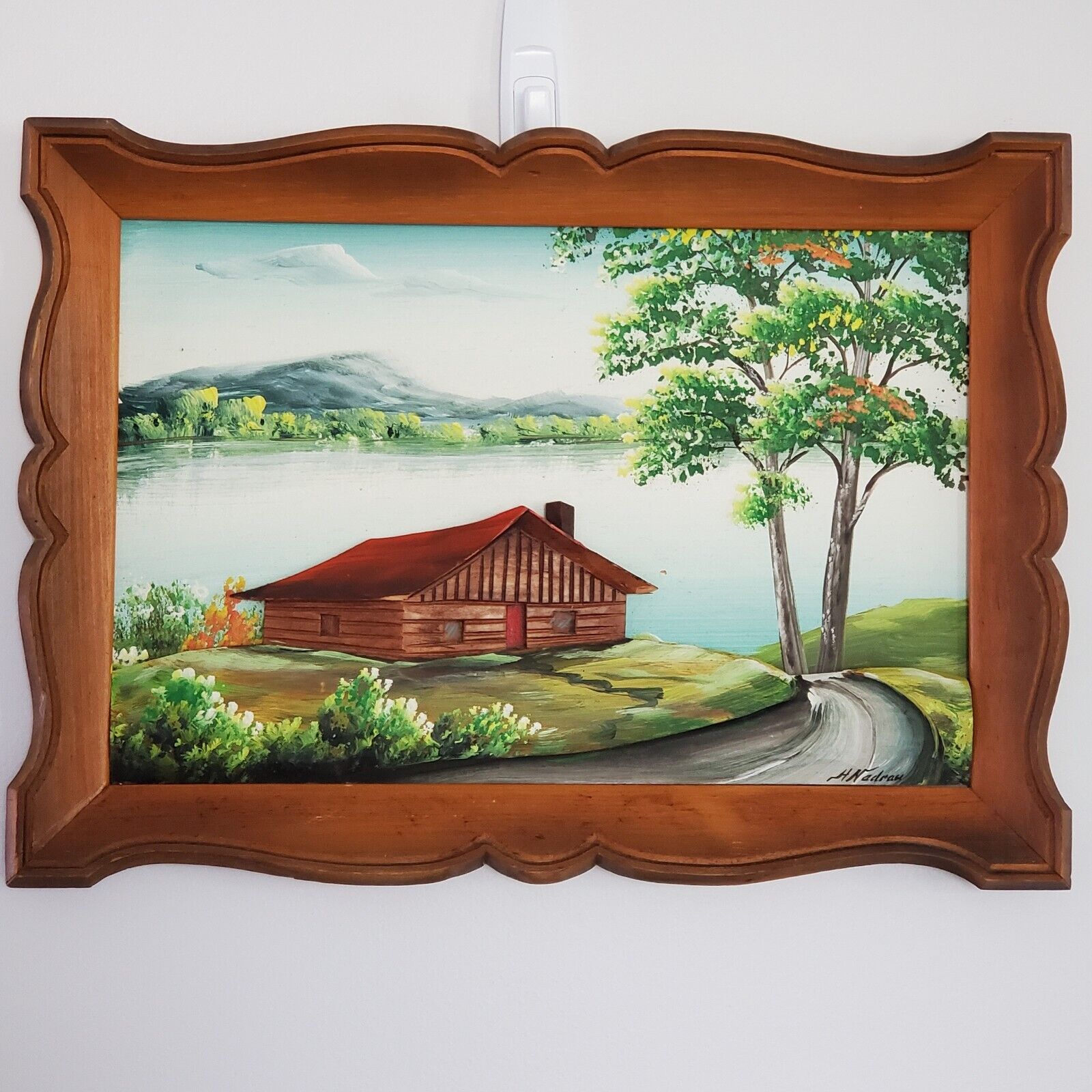 Canadian Summer 3D Painting Wood Plaque 17x13" Framed
